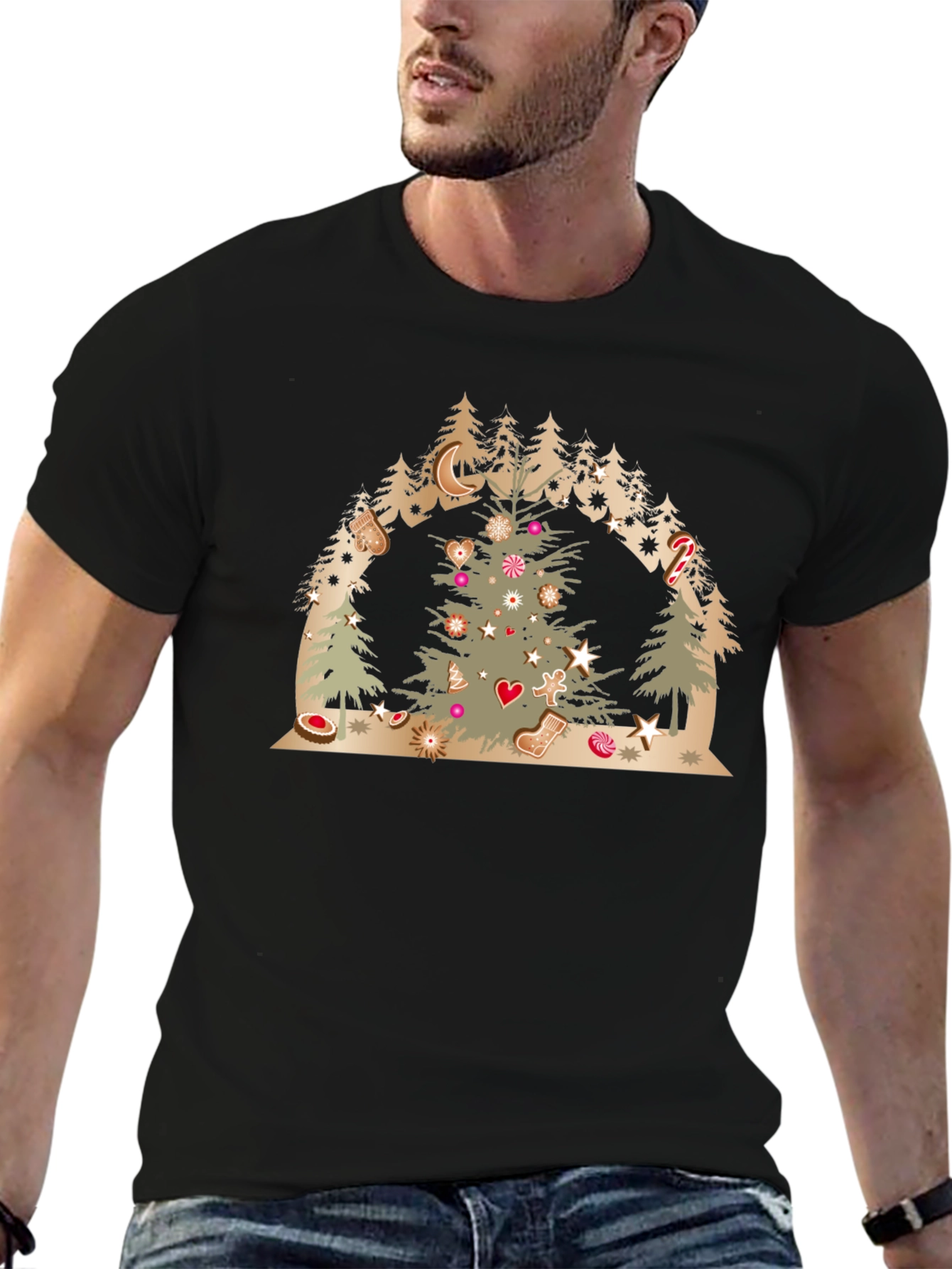 Festive Christmas Tree Forest Graphic Tee