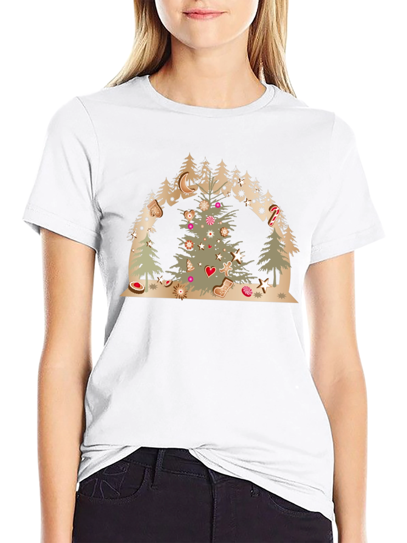 Festive Christmas Tree Forest Graphic Tee