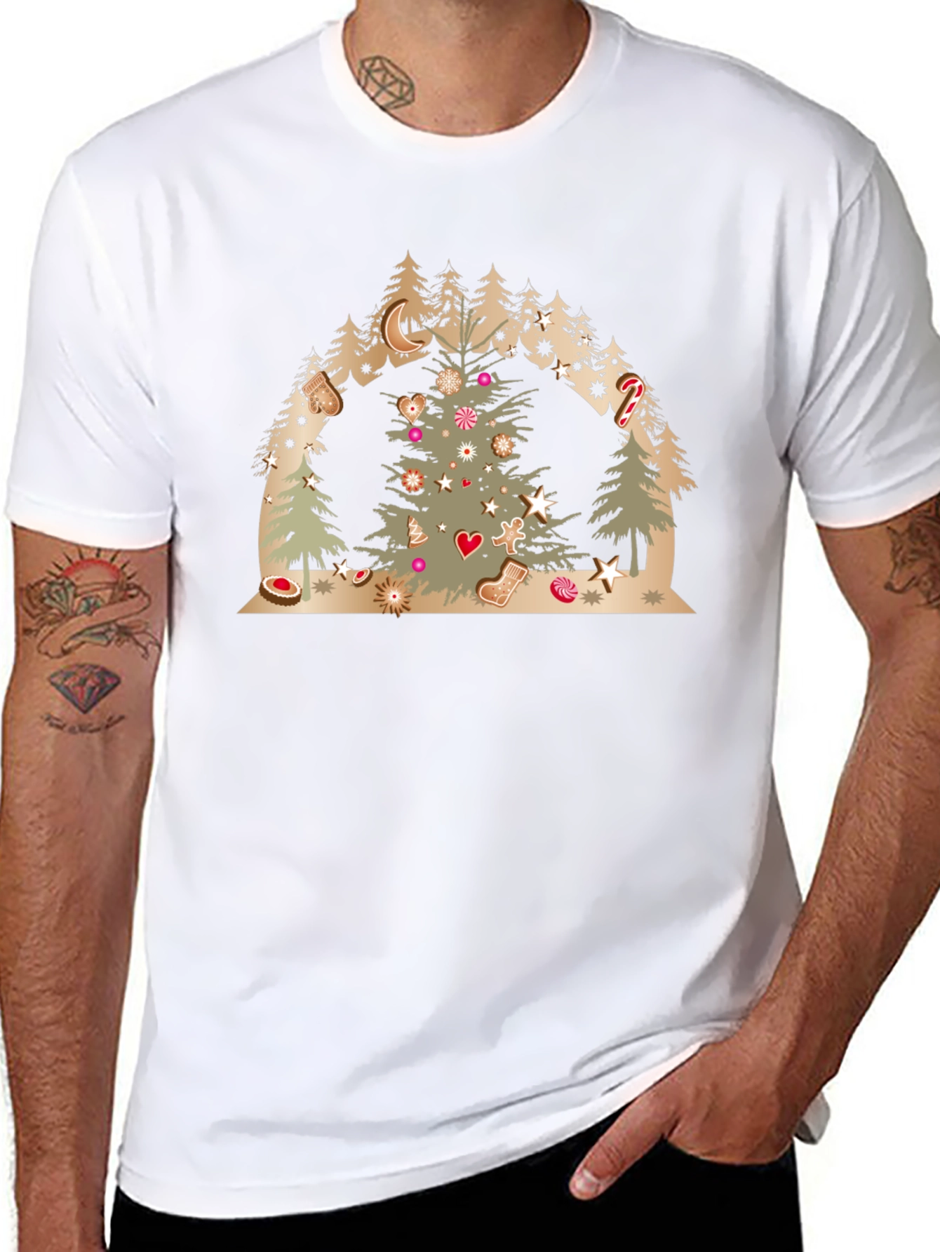 Festive Christmas Tree Forest Graphic Tee