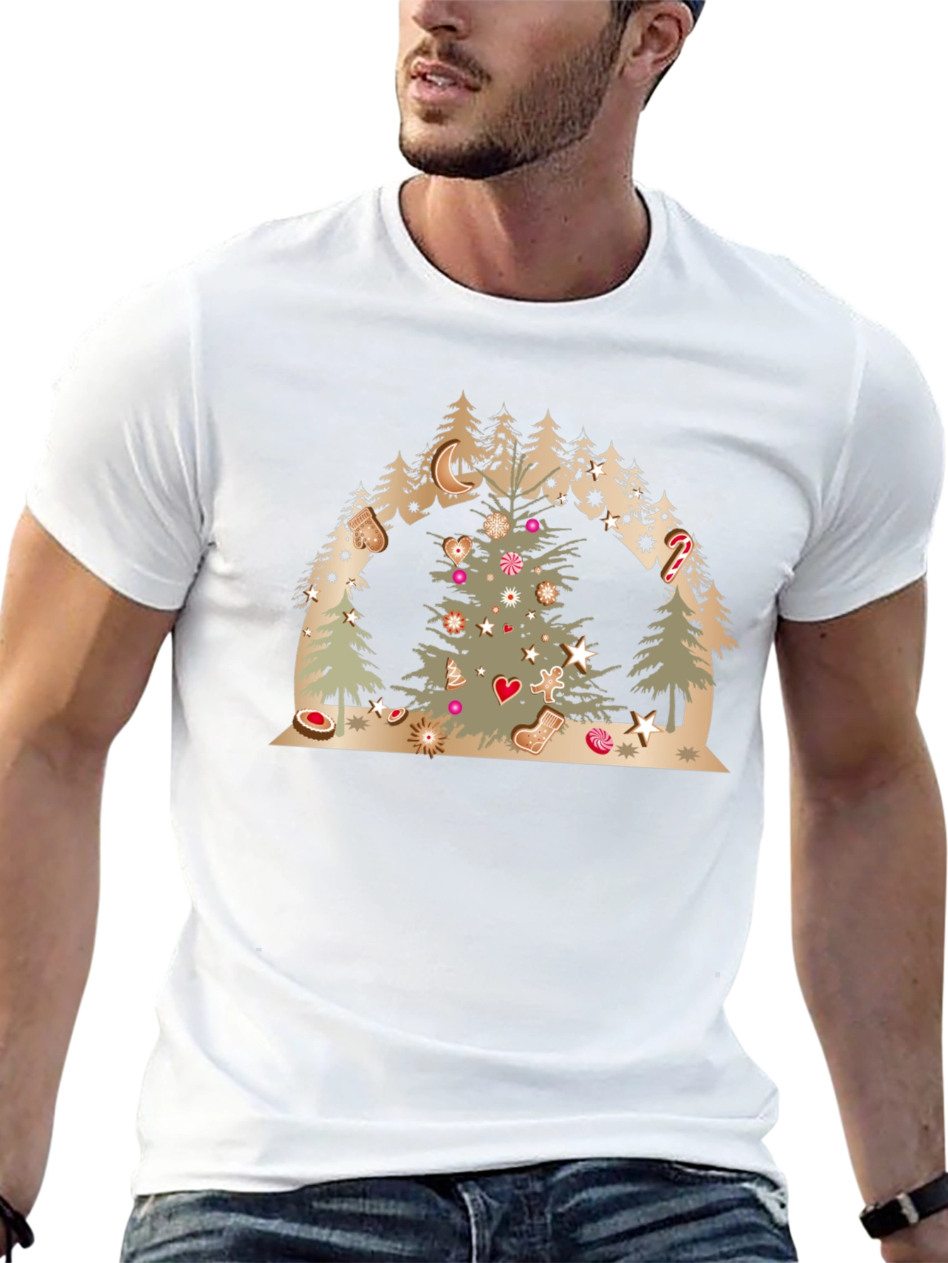 Festive Christmas Tree Forest Graphic Tee