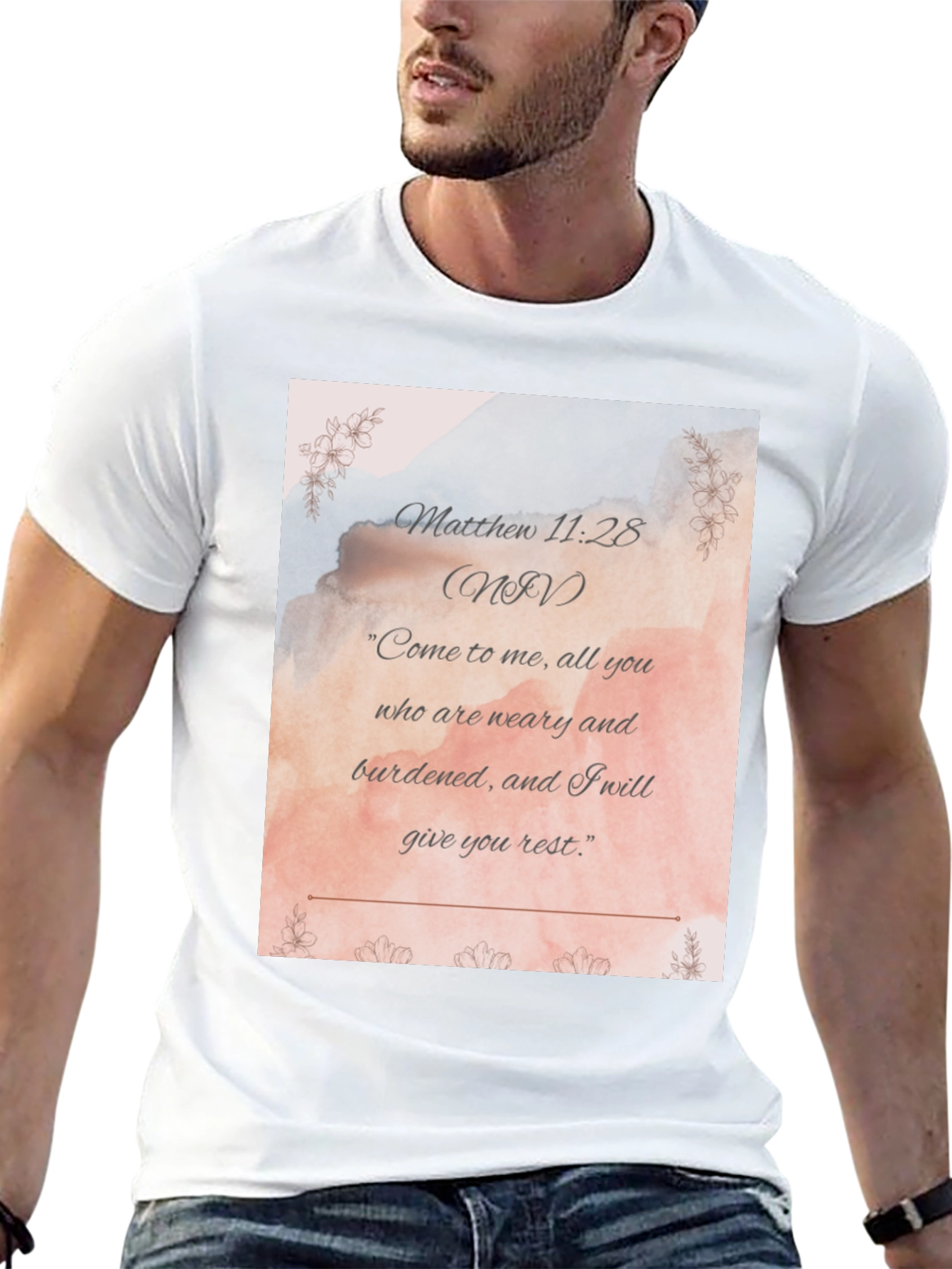 Matthew 11:28 NIV Christian T-Shirt