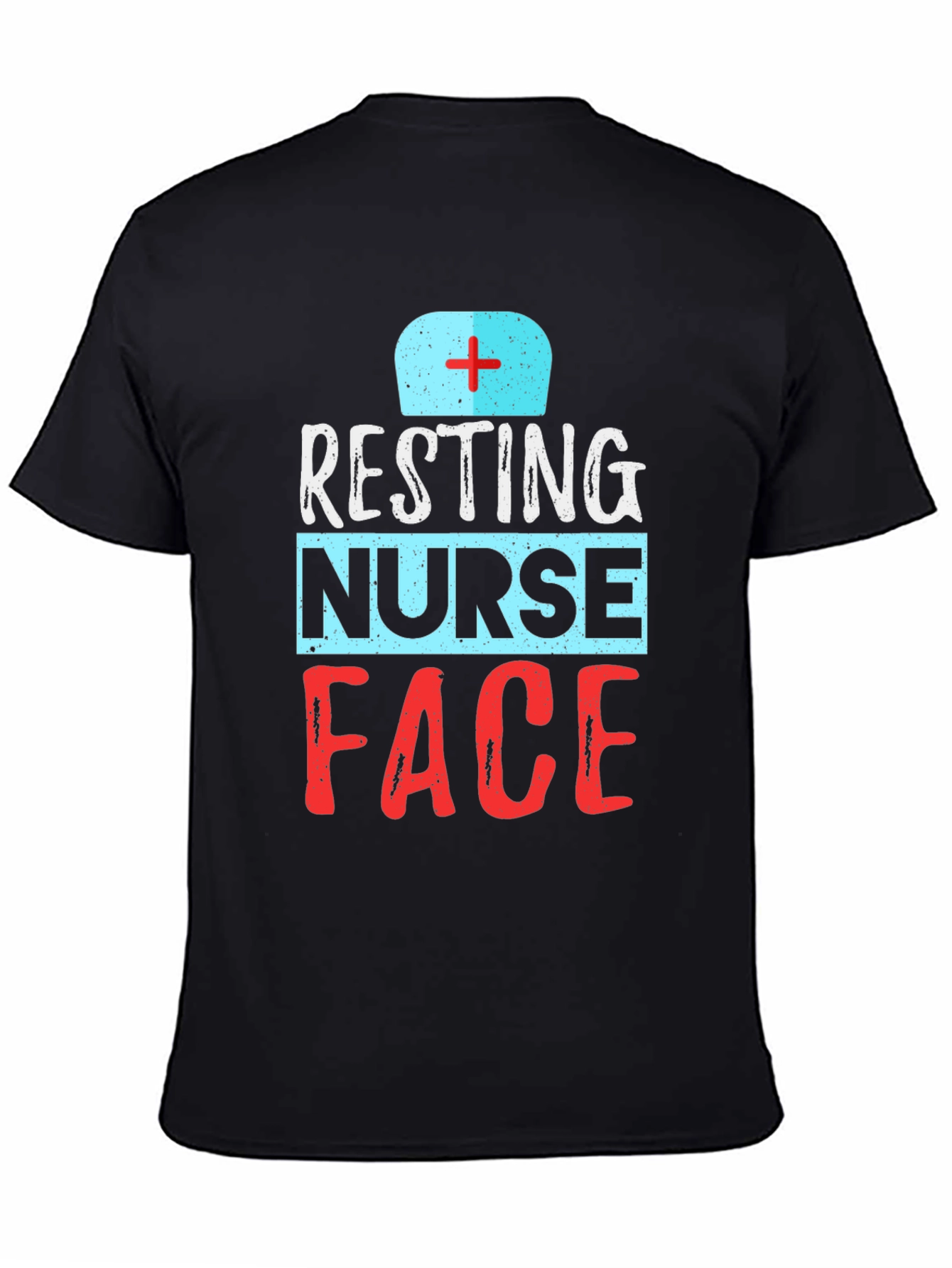 Resting Nurse Face Graphic T-Shirt - Black