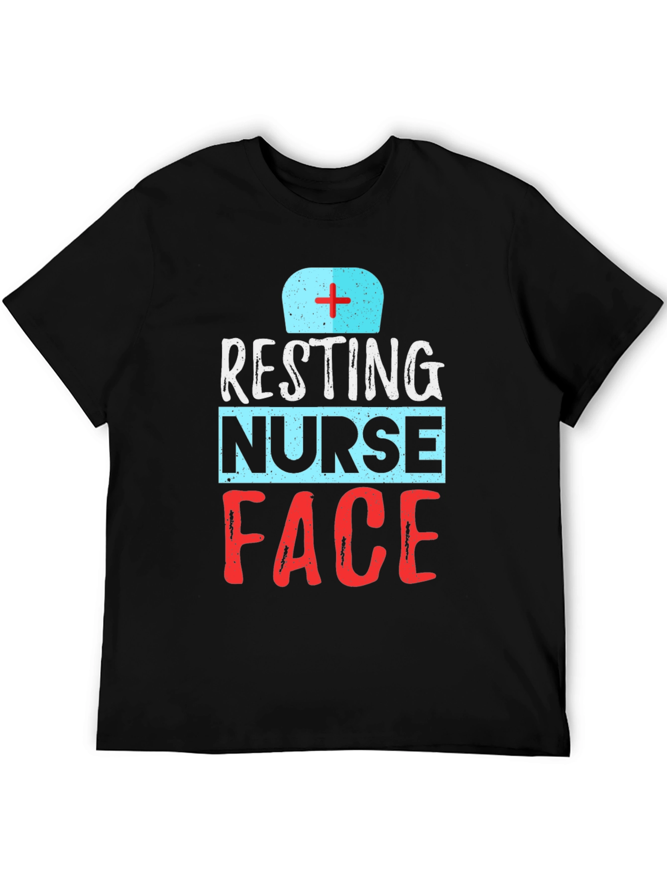 Resting Nurse Face Graphic T-Shirt - Black