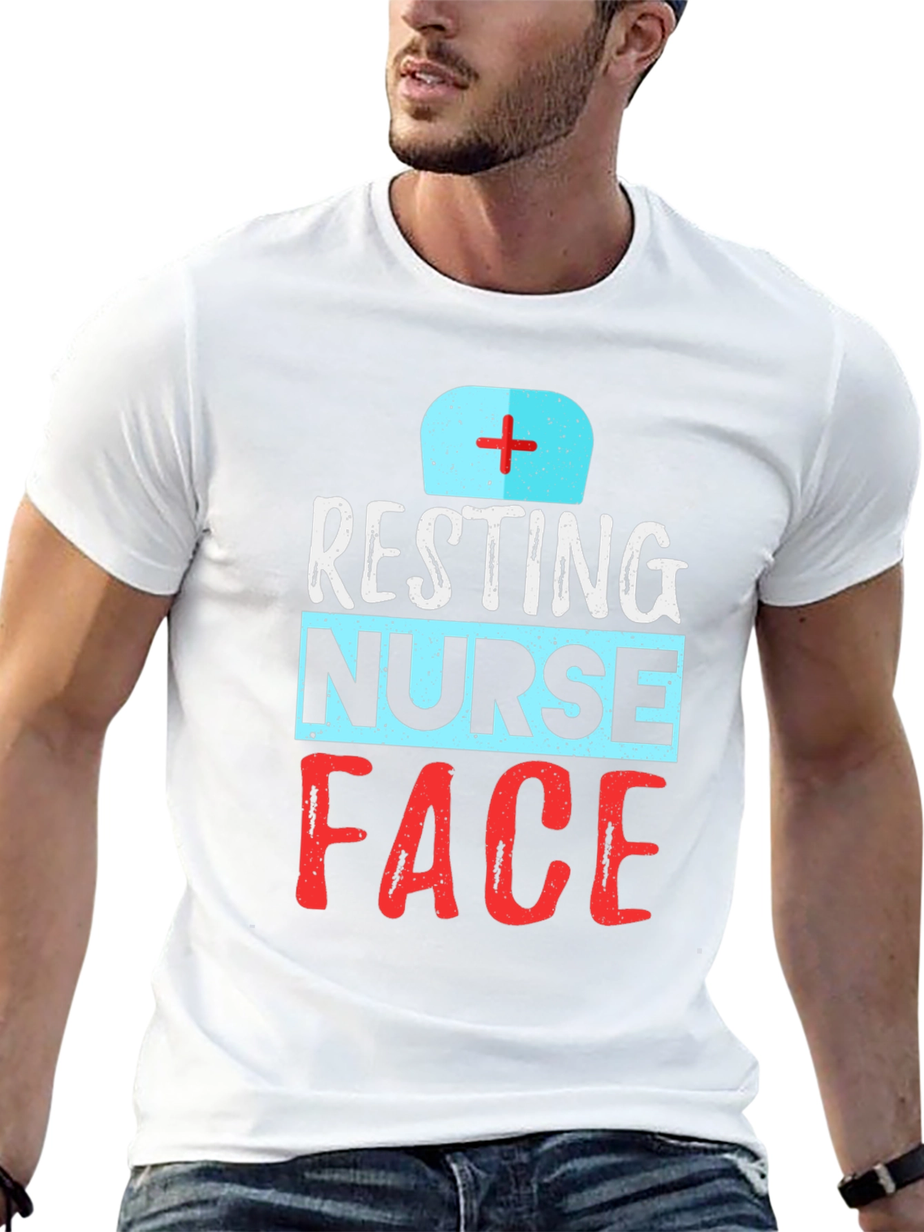 Resting Nurse Face Graphic T-Shirt - Black
