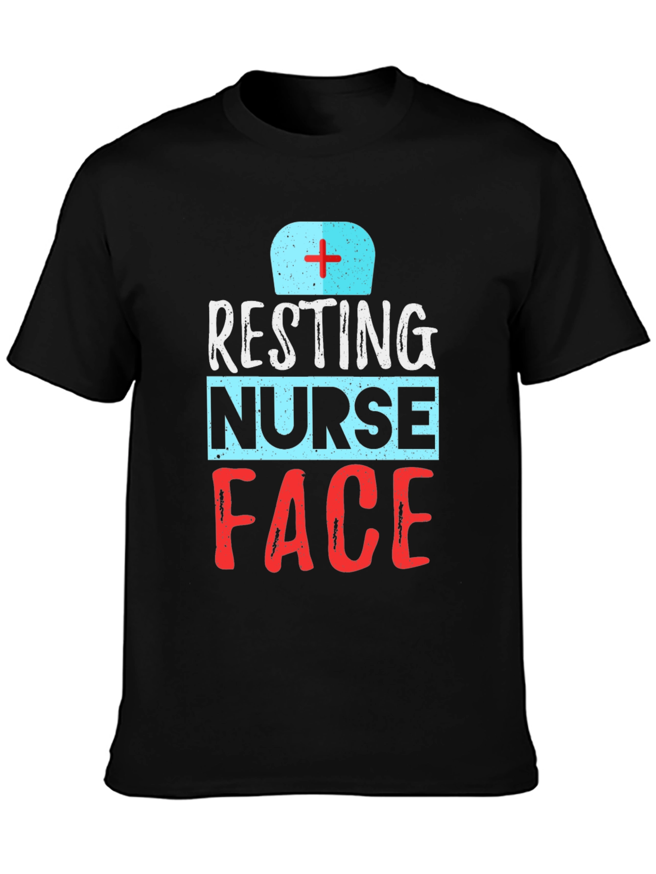 Resting Nurse Face Graphic T-Shirt - Black