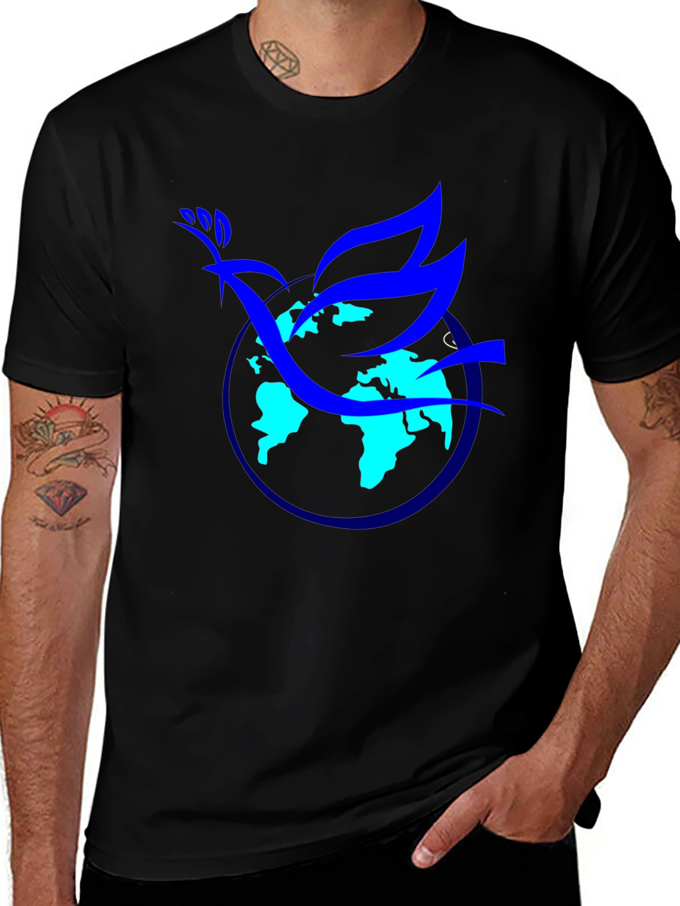 Peace Dove Earth Graphic T-Shirt