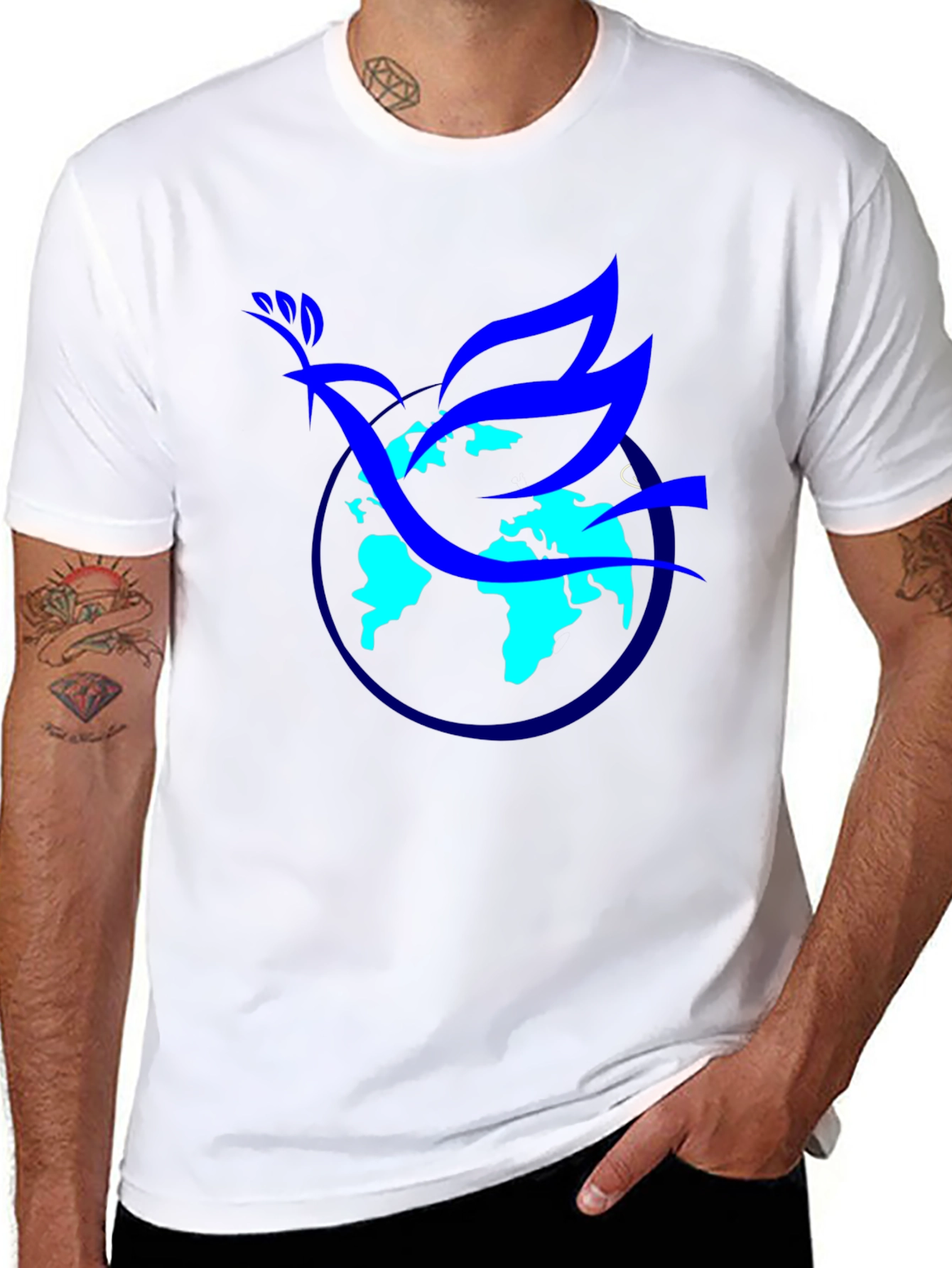 Peace Dove Earth Graphic T-Shirt