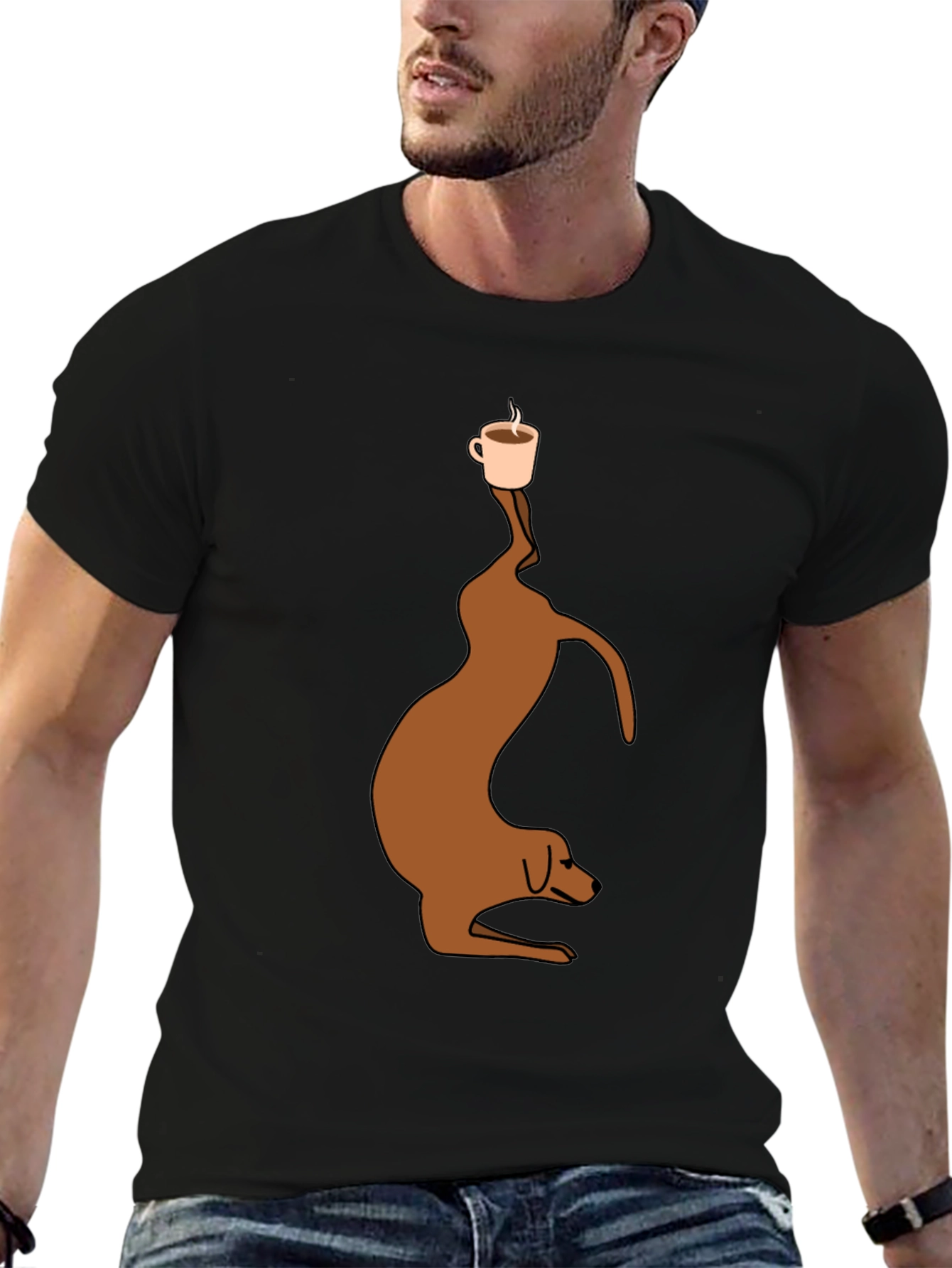 Dog Balancing Coffee T-Shirt