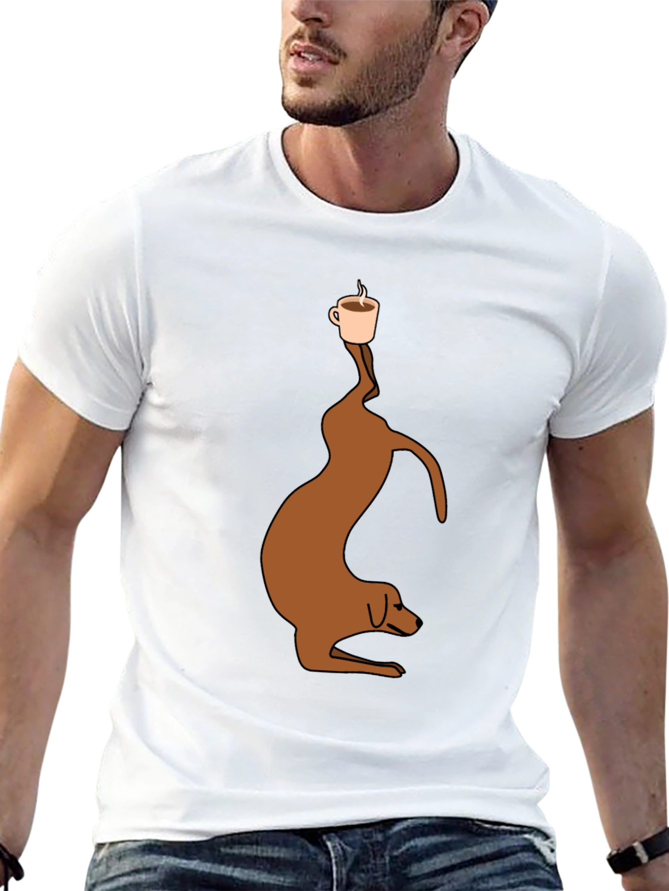 Dog Balancing Coffee T-Shirt