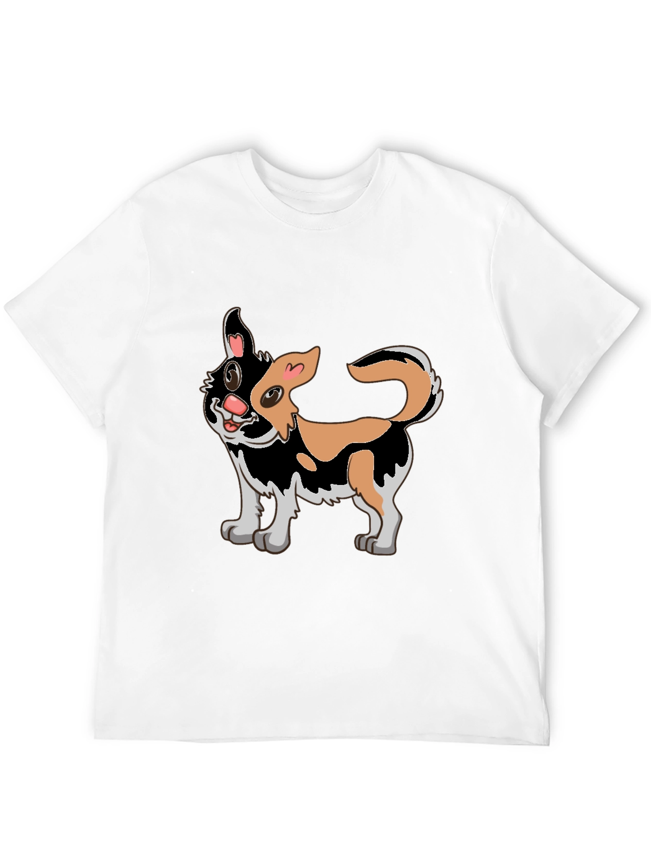 Cartoon Cat Graphic Black T-Shirt