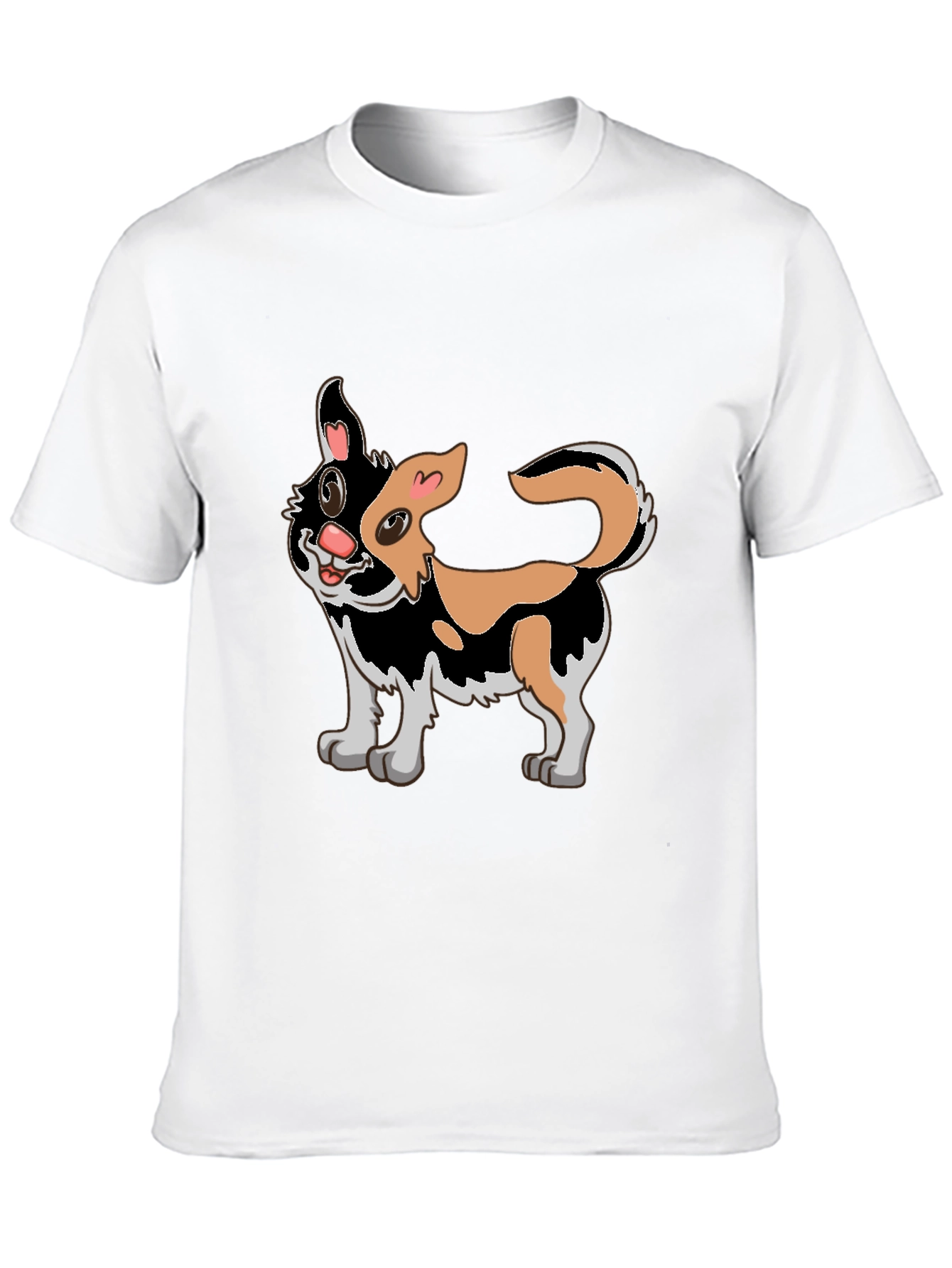 Cartoon Cat Graphic Black T-Shirt