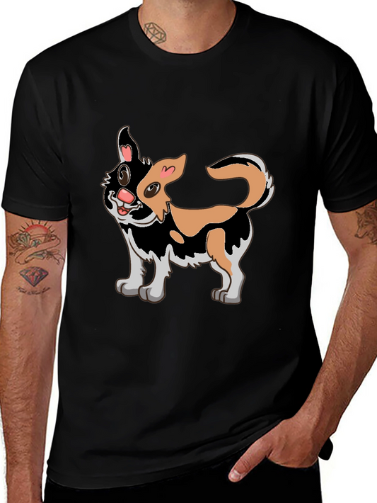 Cartoon Cat Graphic Black T-Shirt