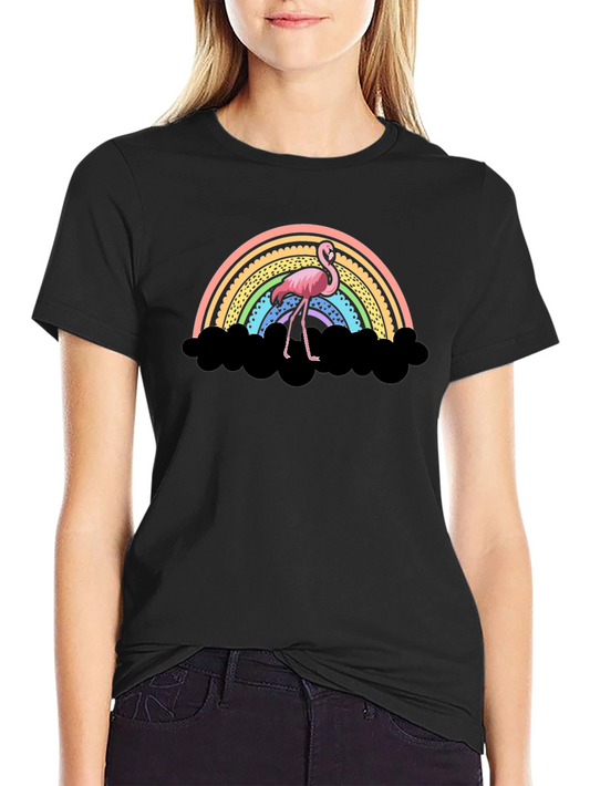 Flamingo Rainbow T-Shirt - Unique Graphic Tee