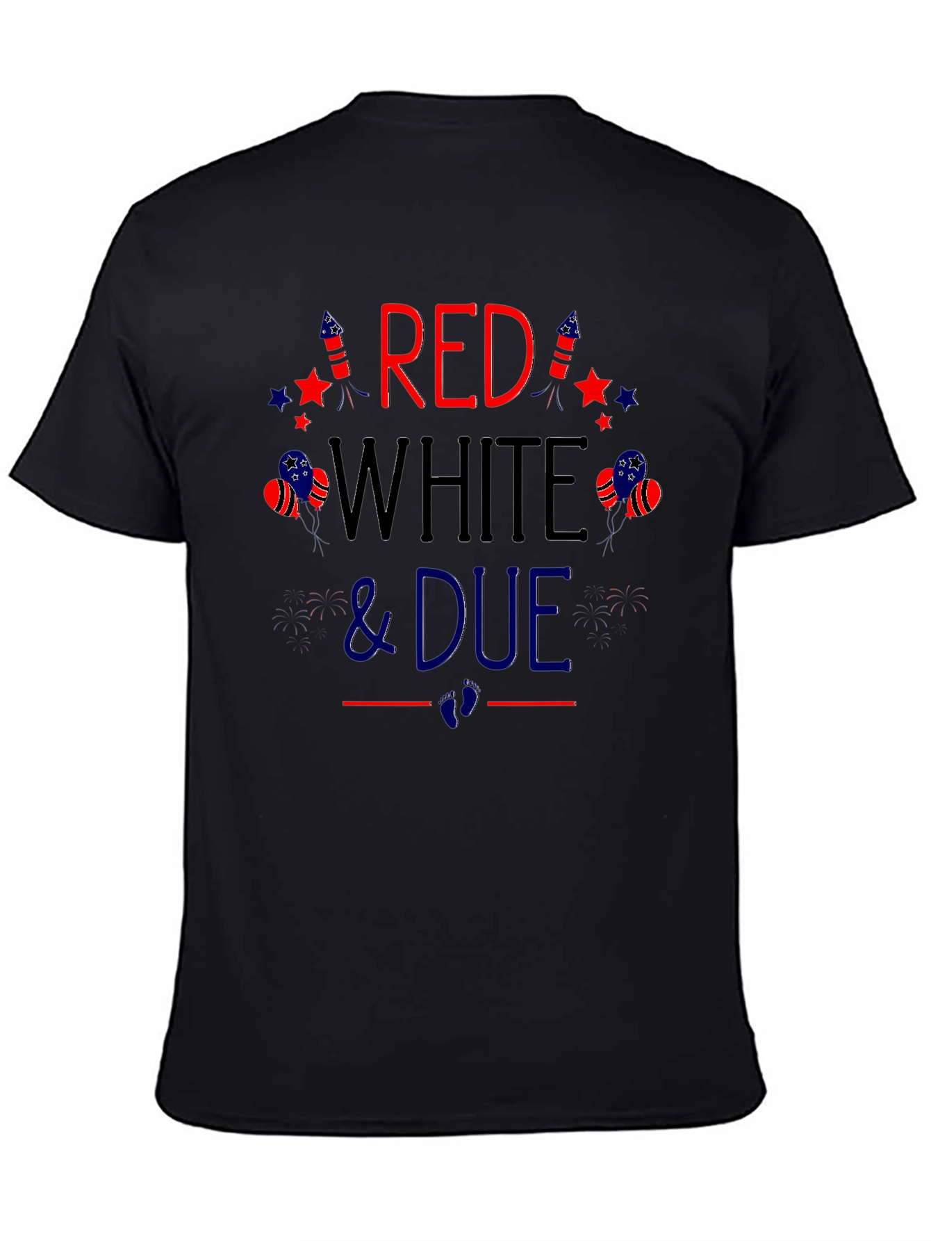 Red White and Due Pregnancy Announcement T-Shirt