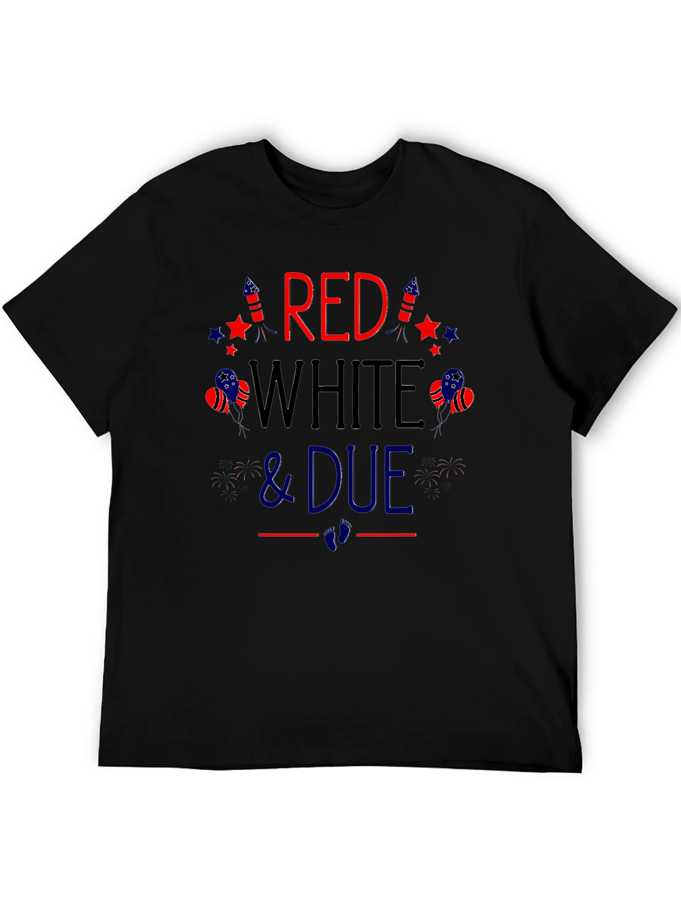 Red White and Due Pregnancy Announcement T-Shirt