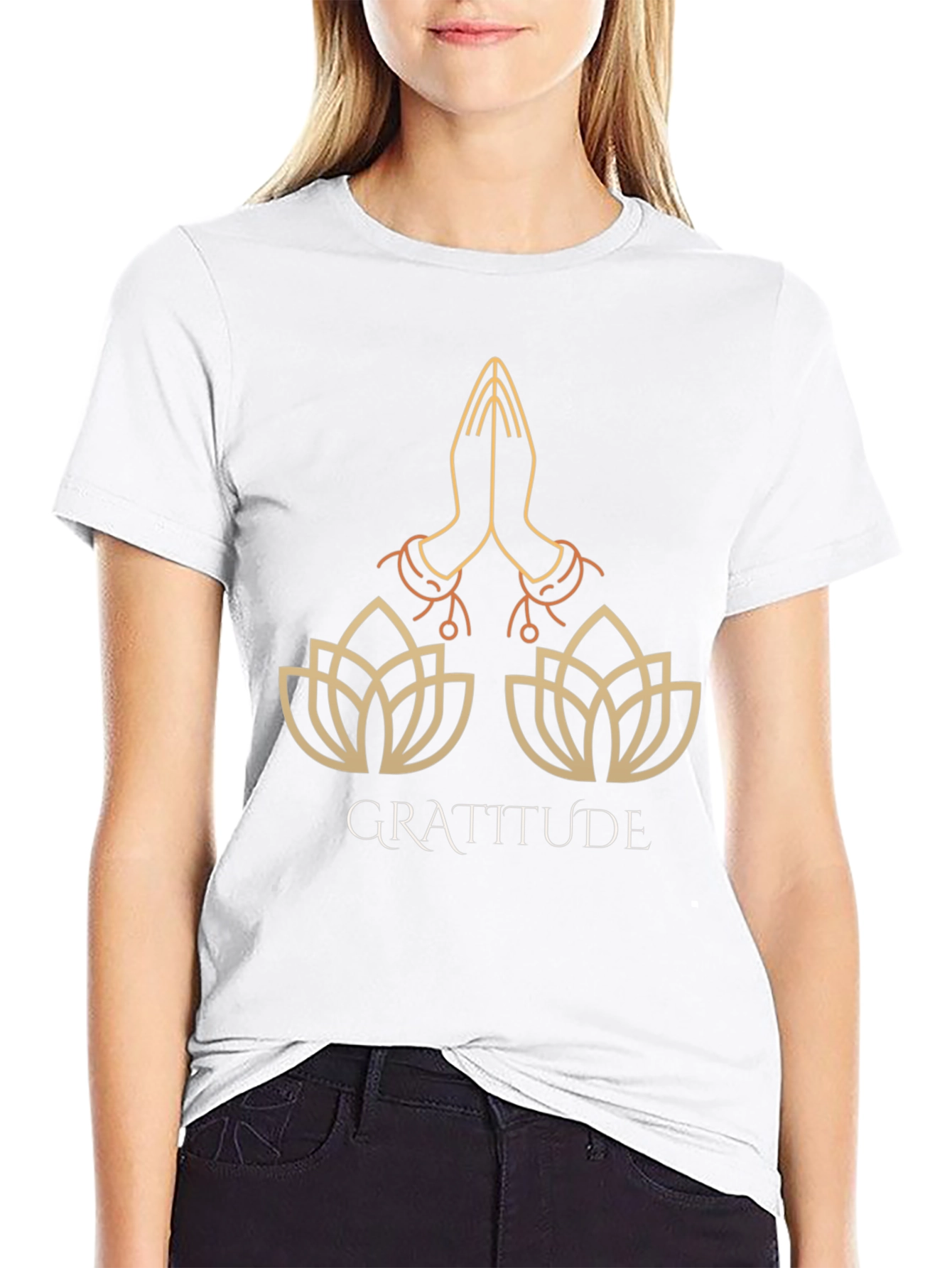 Gratitude Lotus T-Shirt - Stylish Graphic Tee