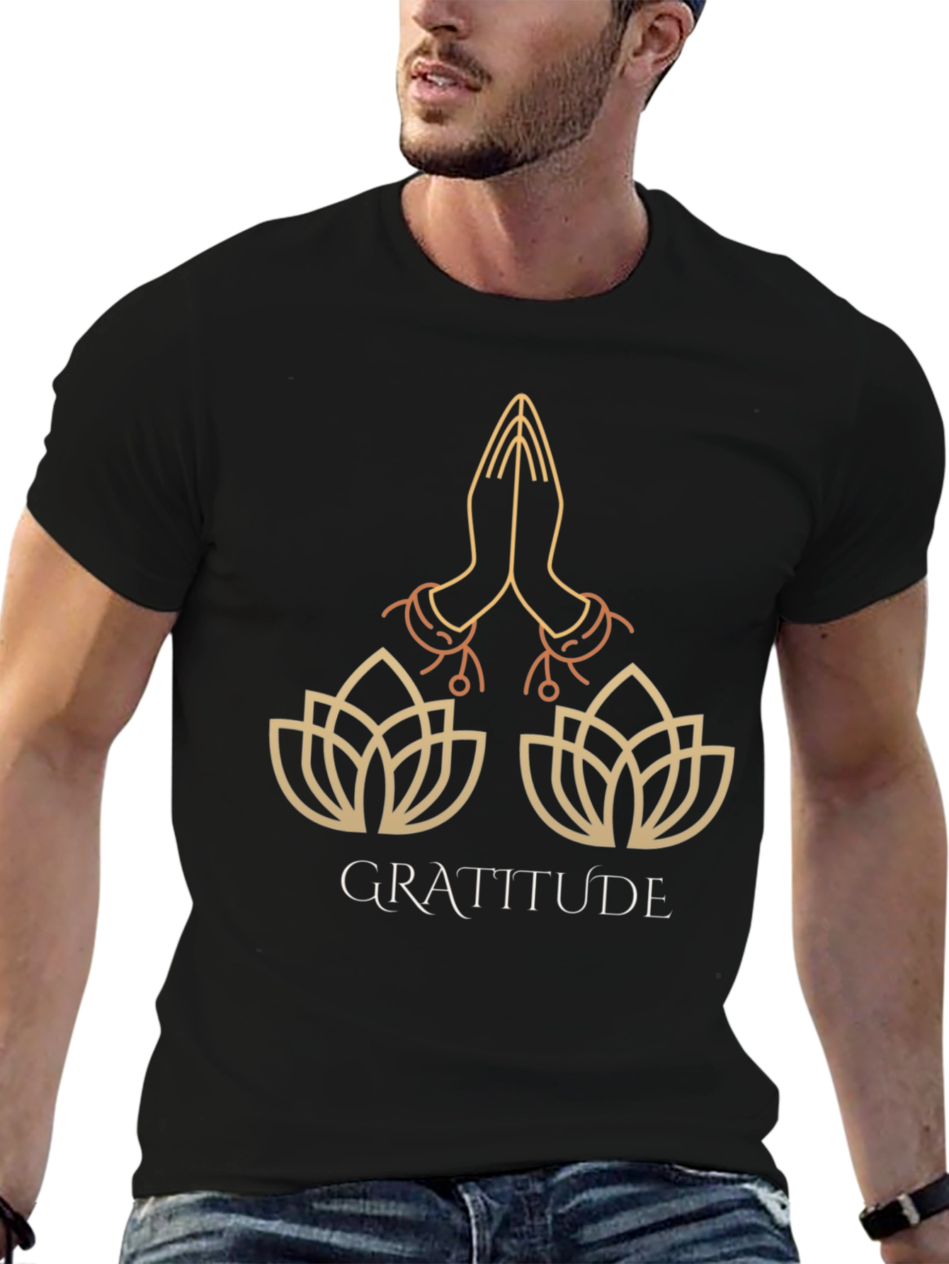 Gratitude Lotus T-Shirt - Stylish Graphic Tee