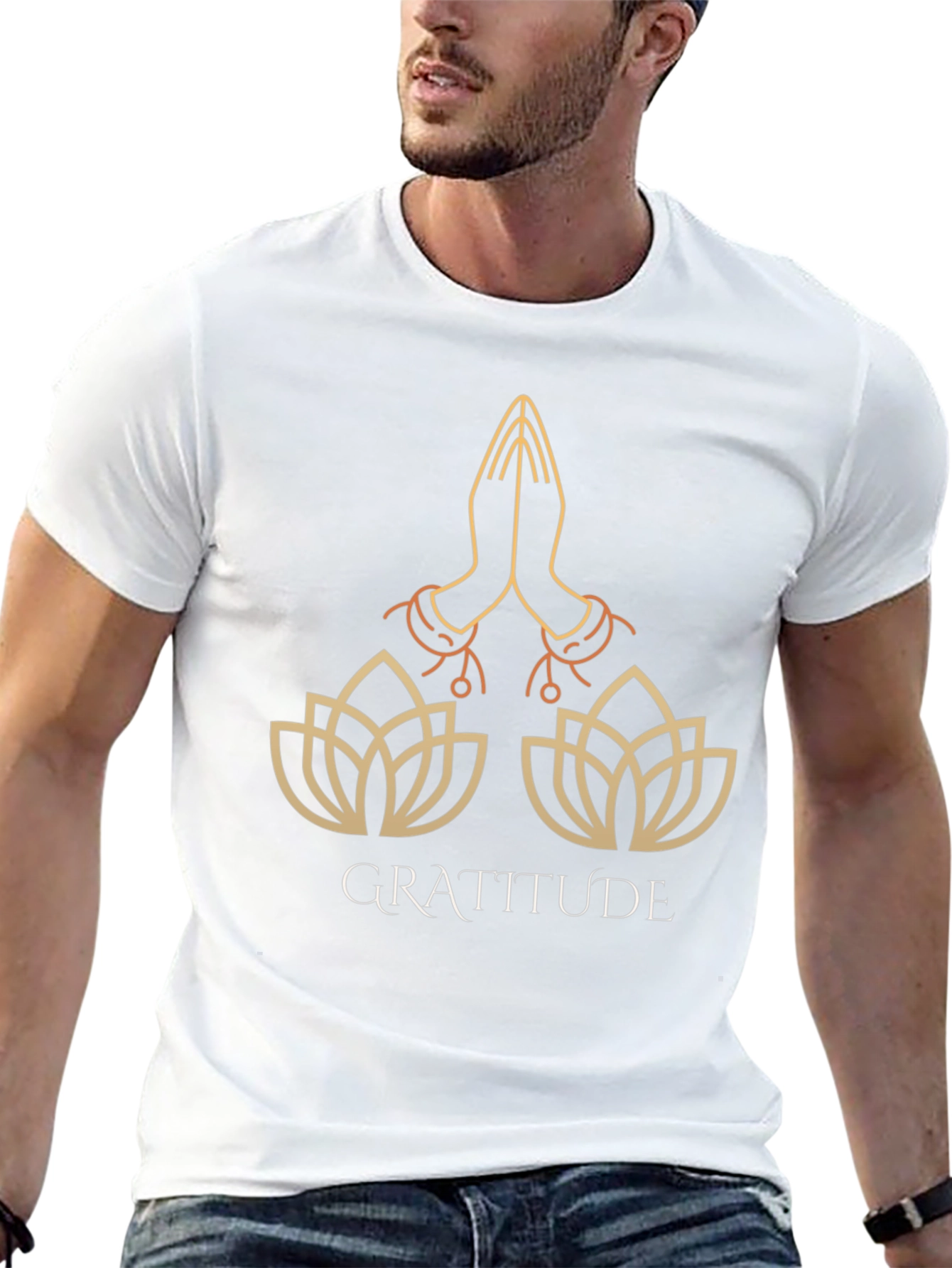 Gratitude Lotus T-Shirt - Stylish Graphic Tee