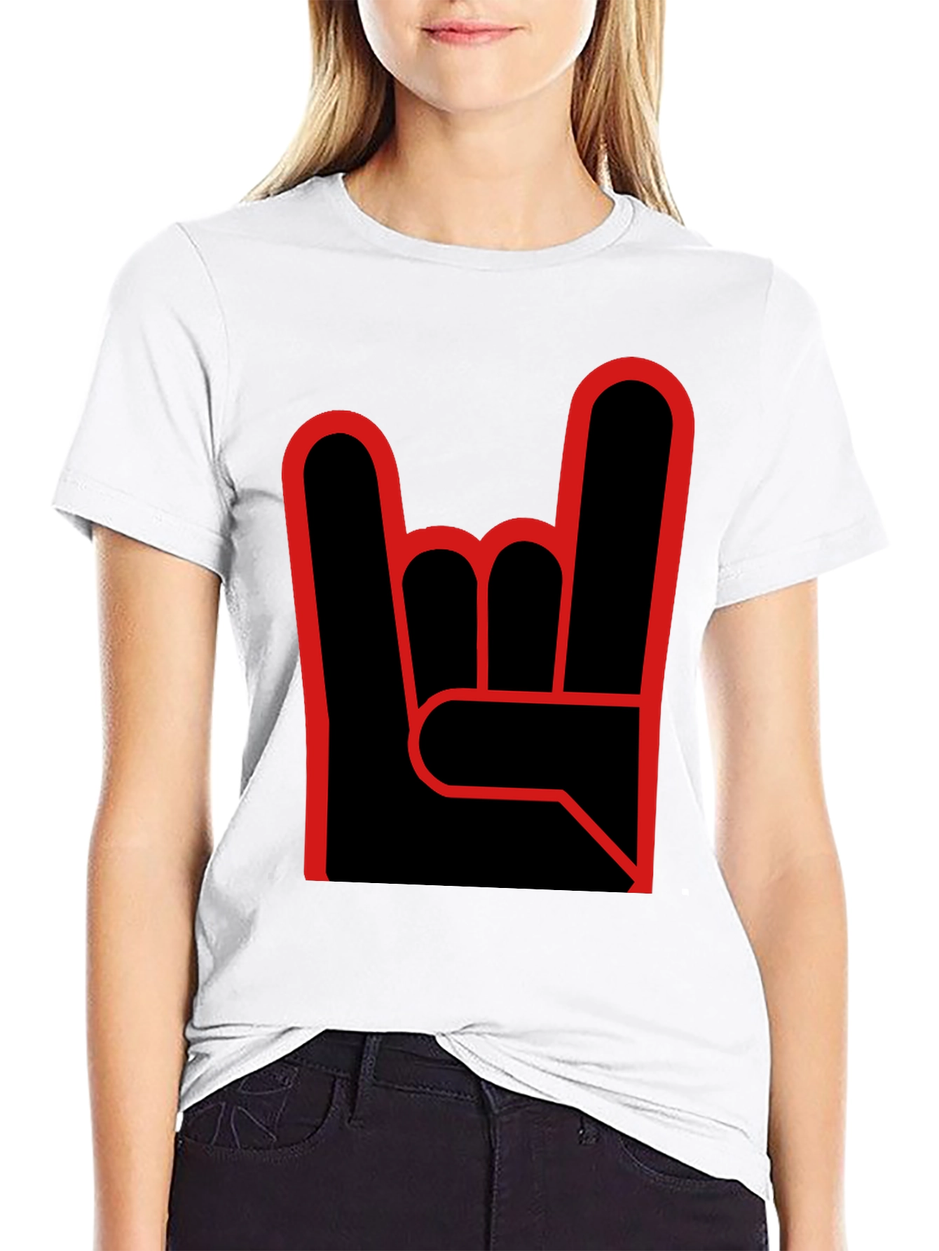 Rock On Graphic Tee - Black Cotton T-Shirt