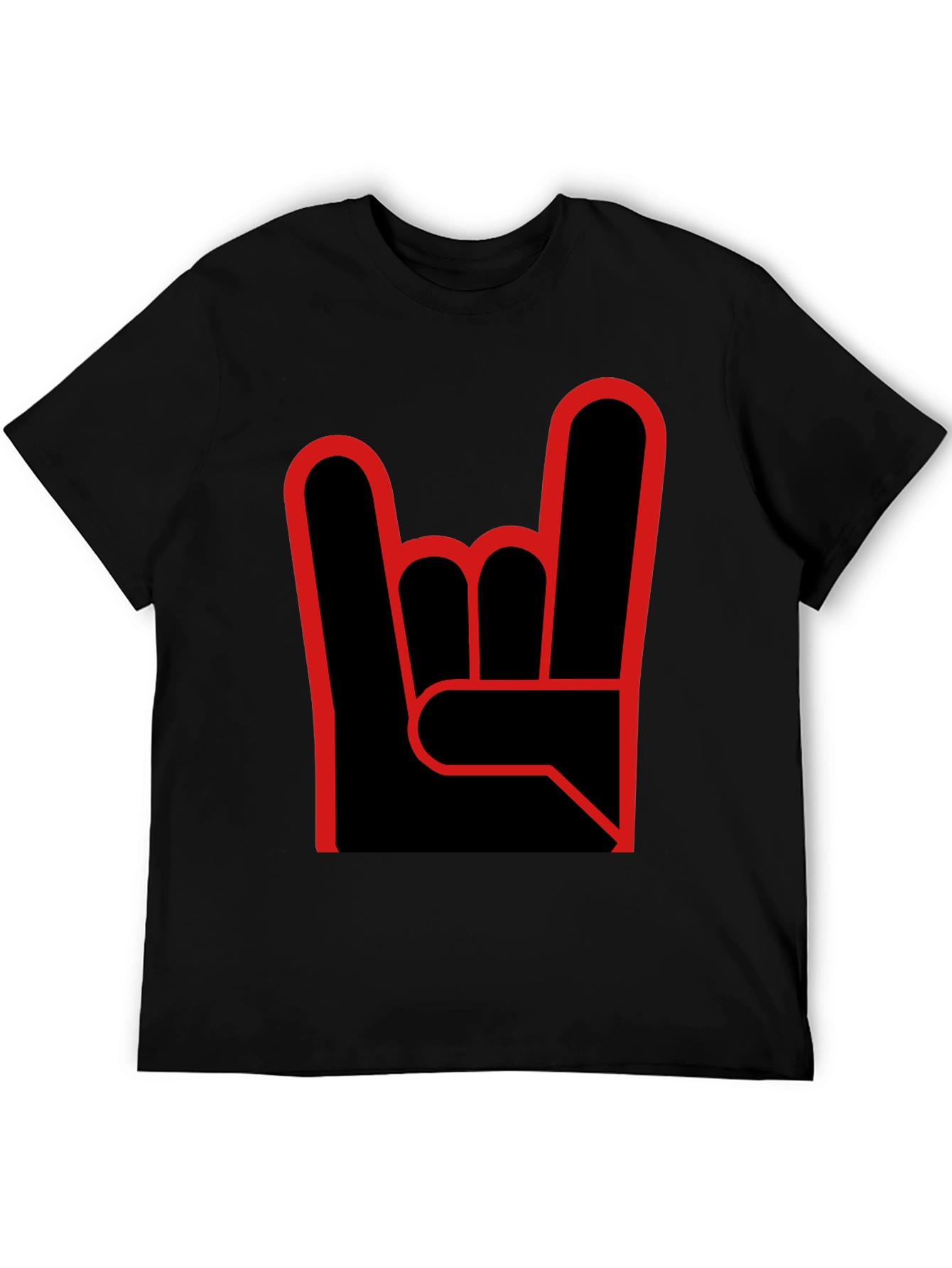 Rock On Graphic Tee - Black Cotton T-Shirt