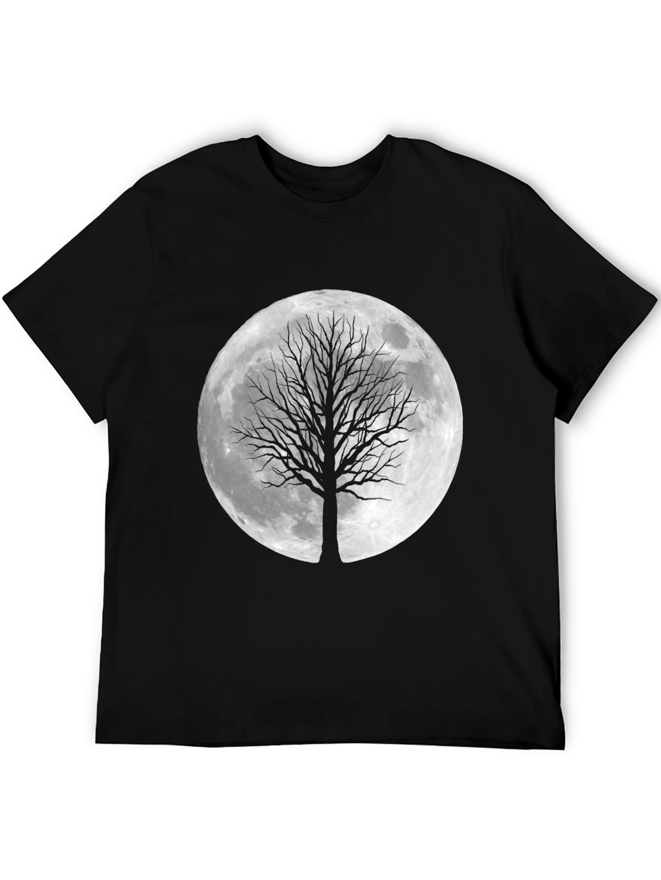Moon Tree Graphic Tee - Stylish Black T-Shirt