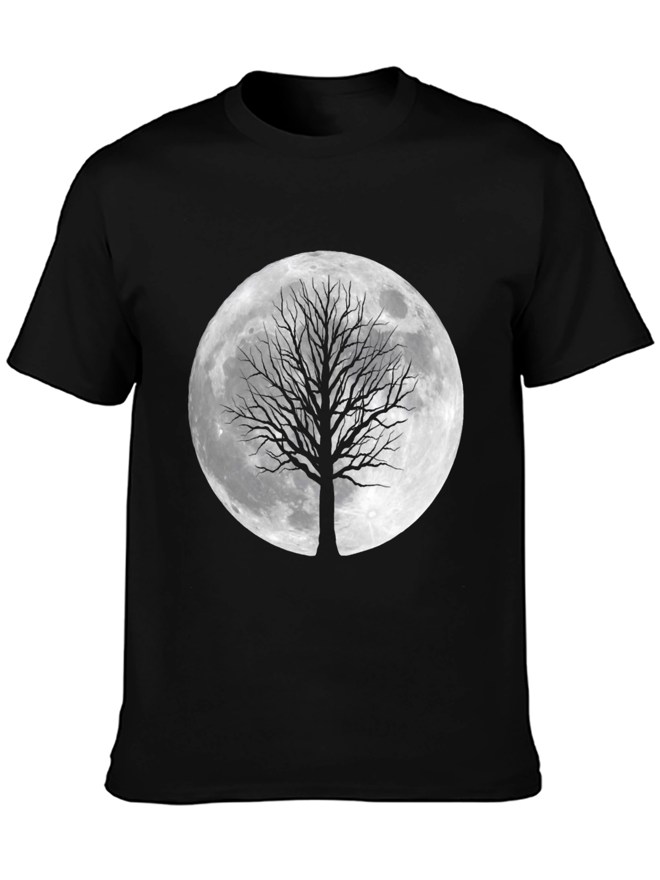 Moon Tree Graphic Tee - Stylish Black T-Shirt