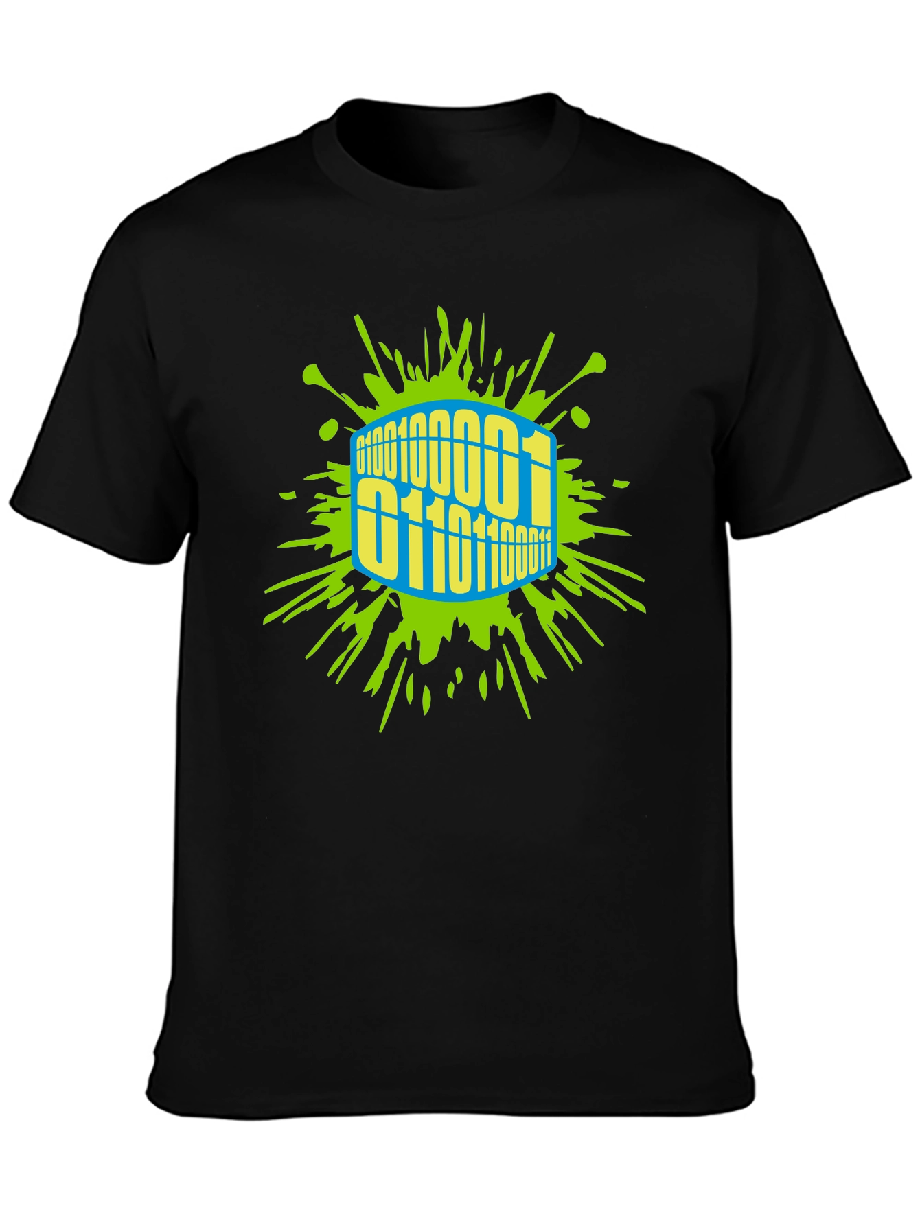 Binary Code Splash T-Shirt - Unique Graphic Tee