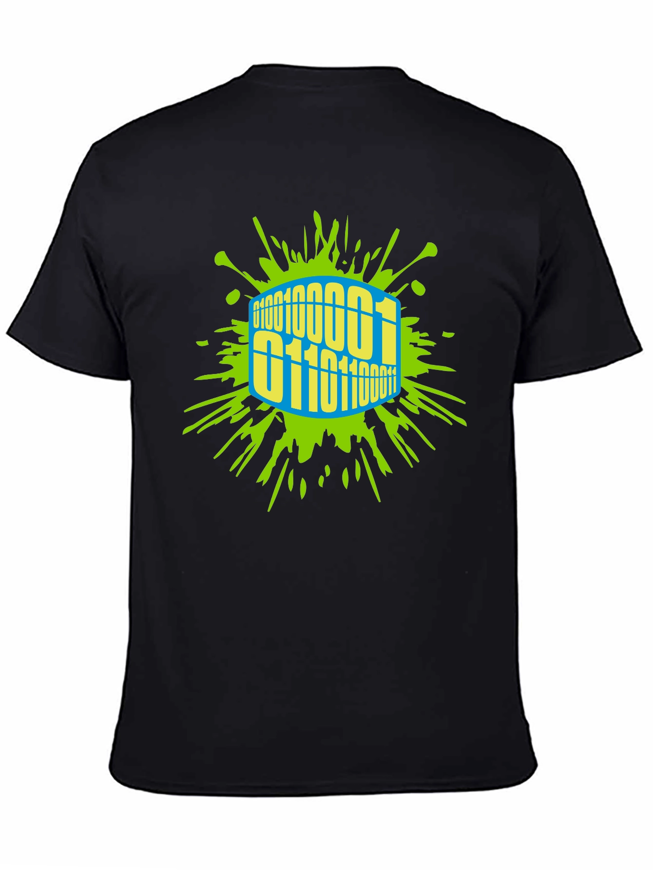 Binary Code Splash T-Shirt - Unique Graphic Tee