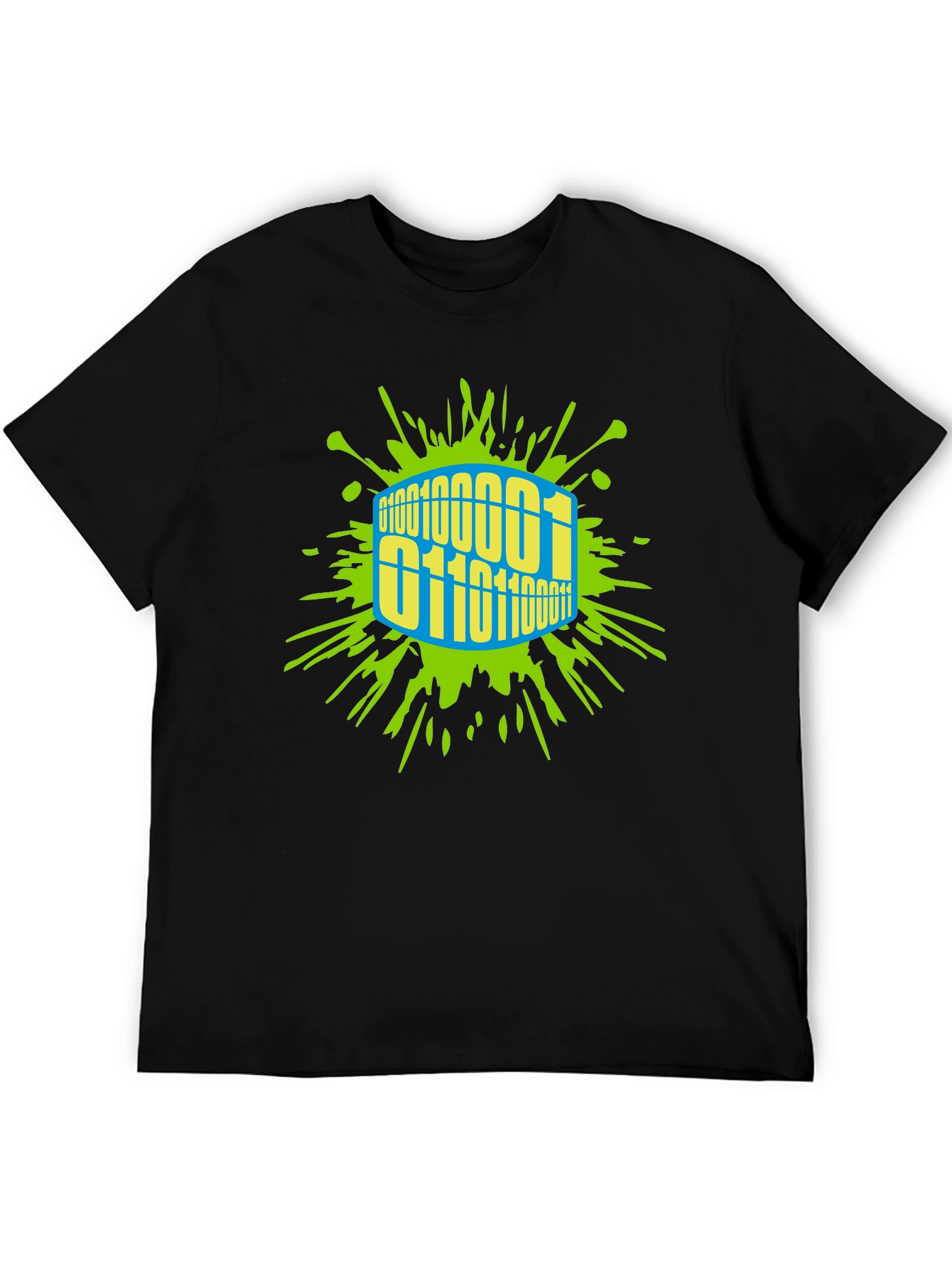Binary Code Splash T-Shirt - Unique Graphic Tee