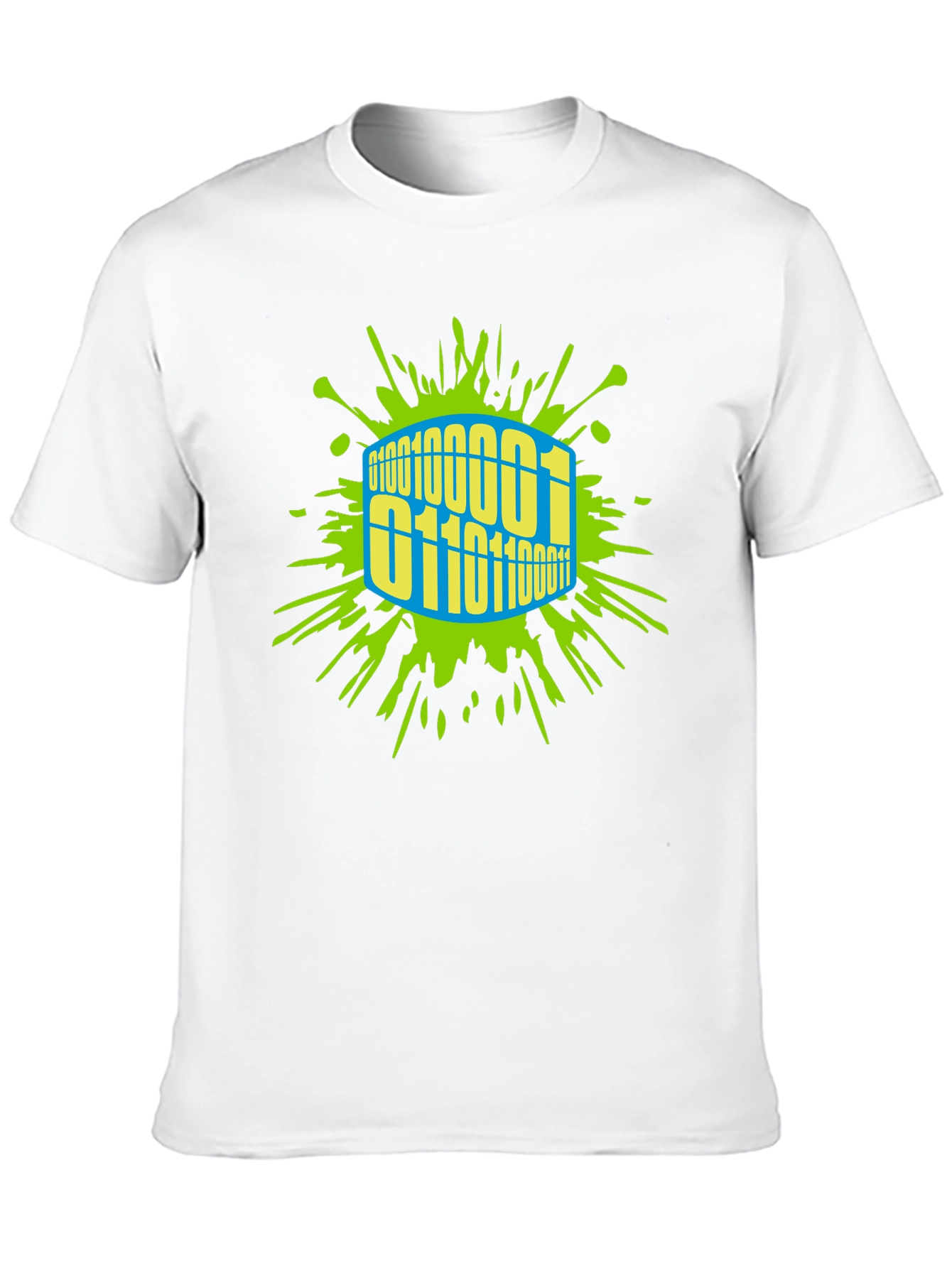 Binary Code Splash T-Shirt - Unique Graphic Tee