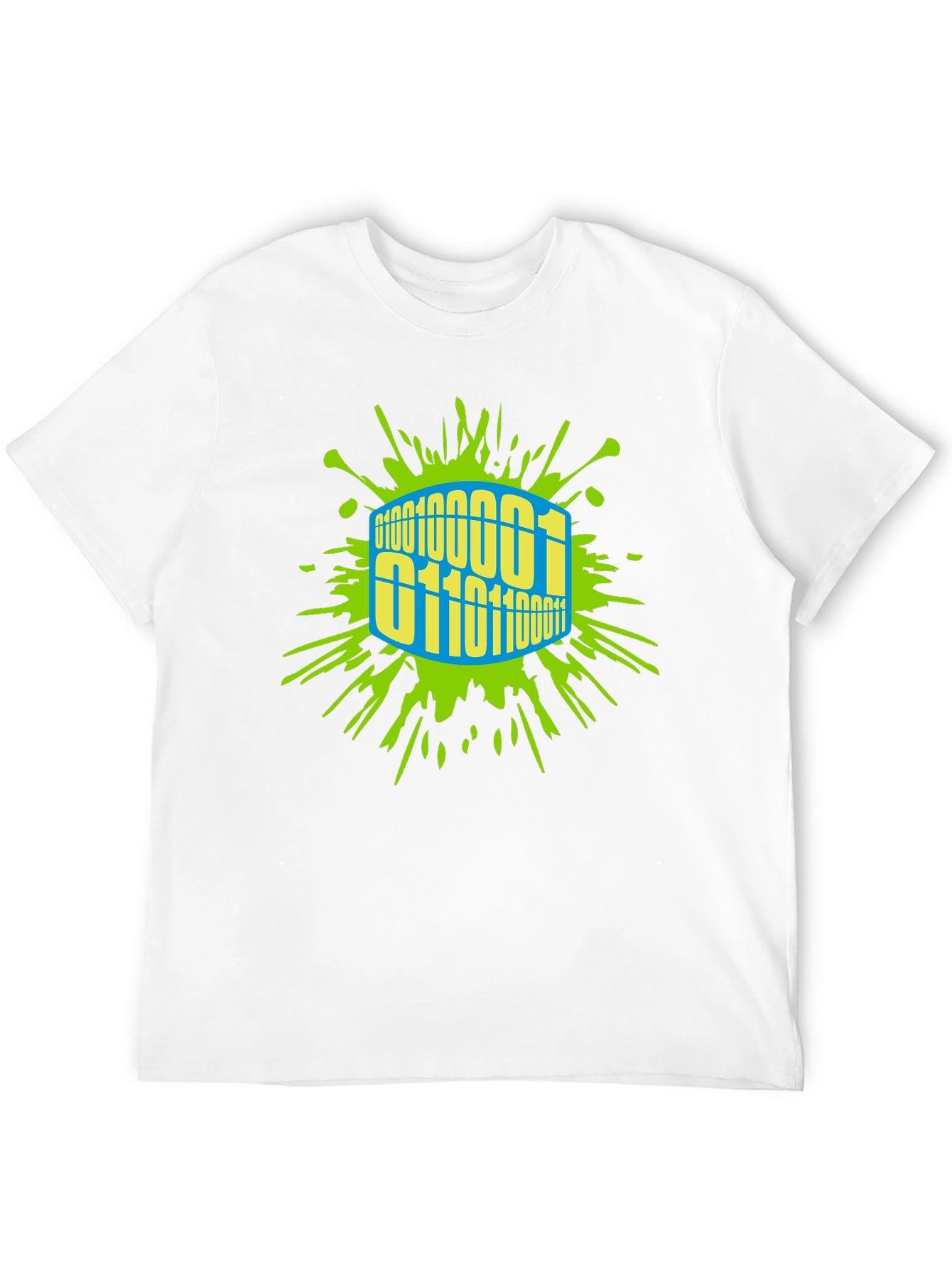 Binary Code Splash T-Shirt - Unique Graphic Tee
