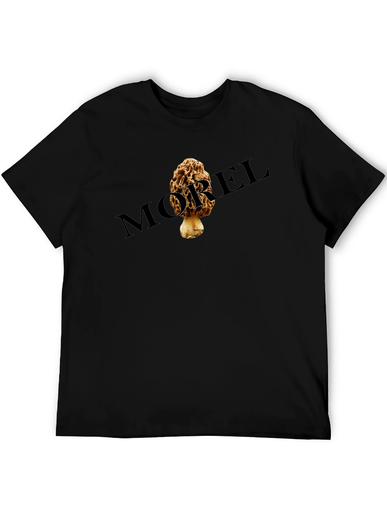 Morel Mushroom Graphic Tee - Black Unisex T-Shirt