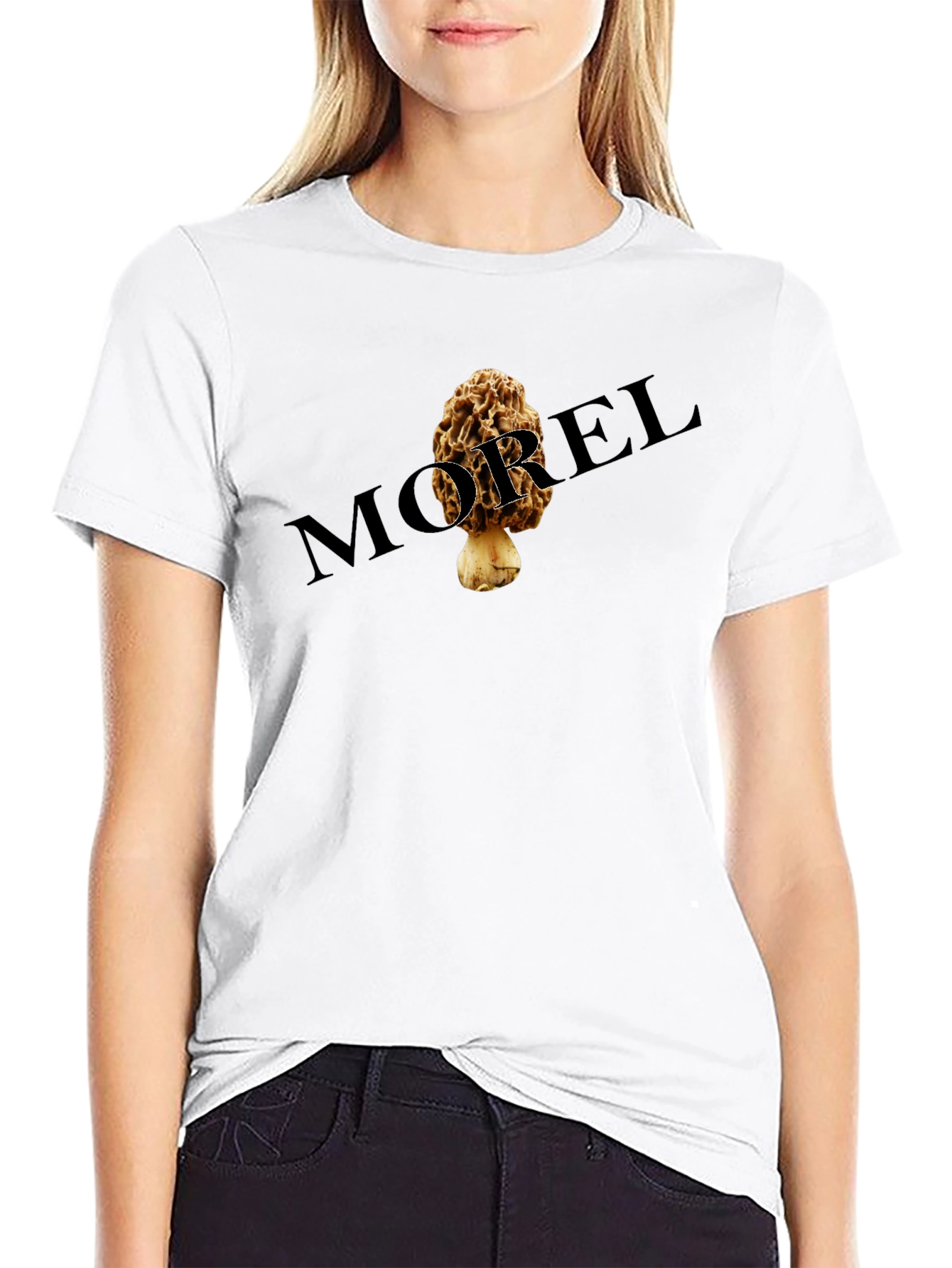 Morel Mushroom Graphic Tee - Black Unisex T-Shirt