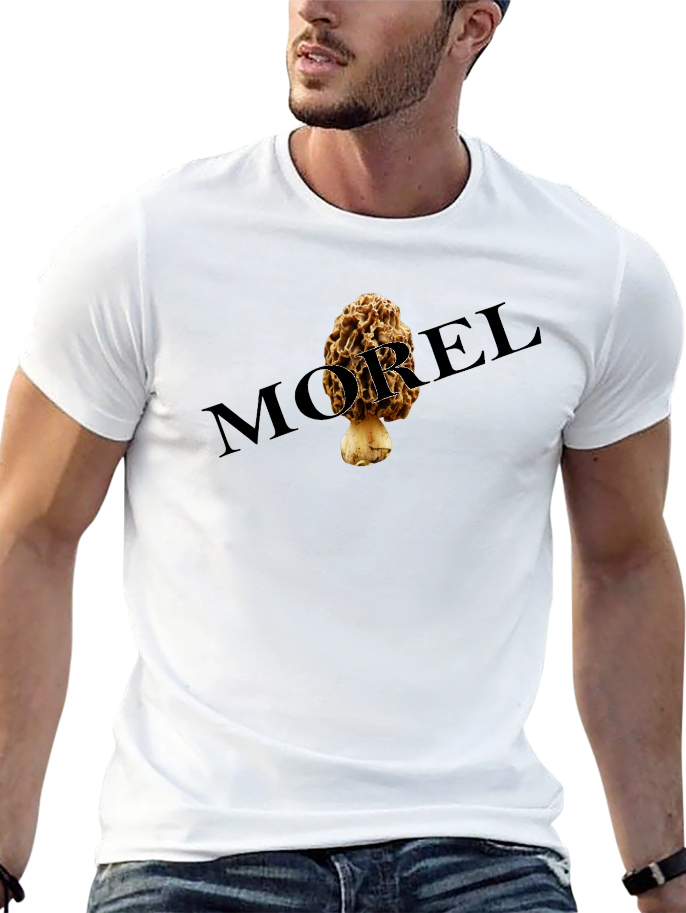 Morel Mushroom Graphic Tee - Black Unisex T-Shirt