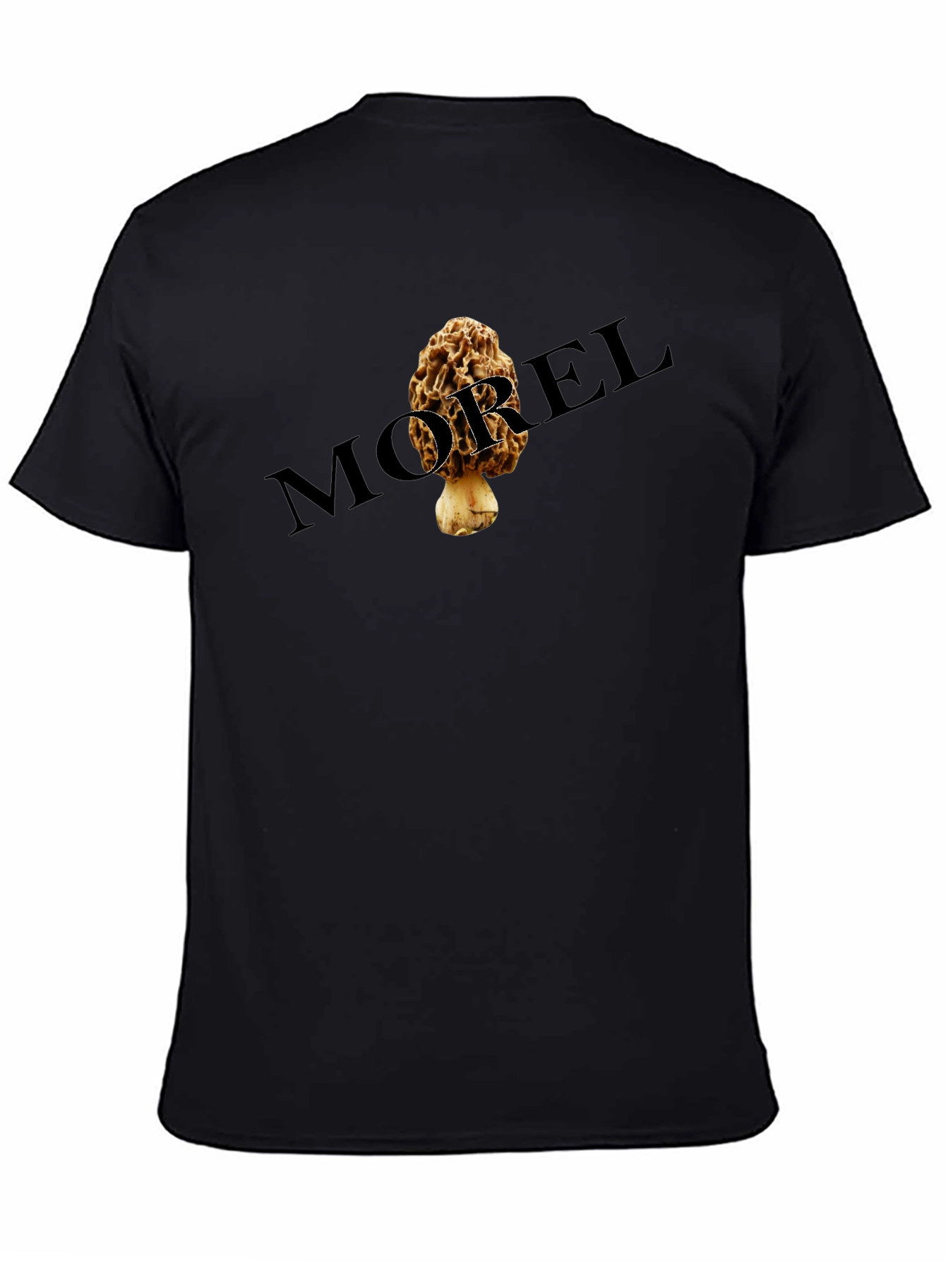 Morel Mushroom Graphic Tee - Black Unisex T-Shirt