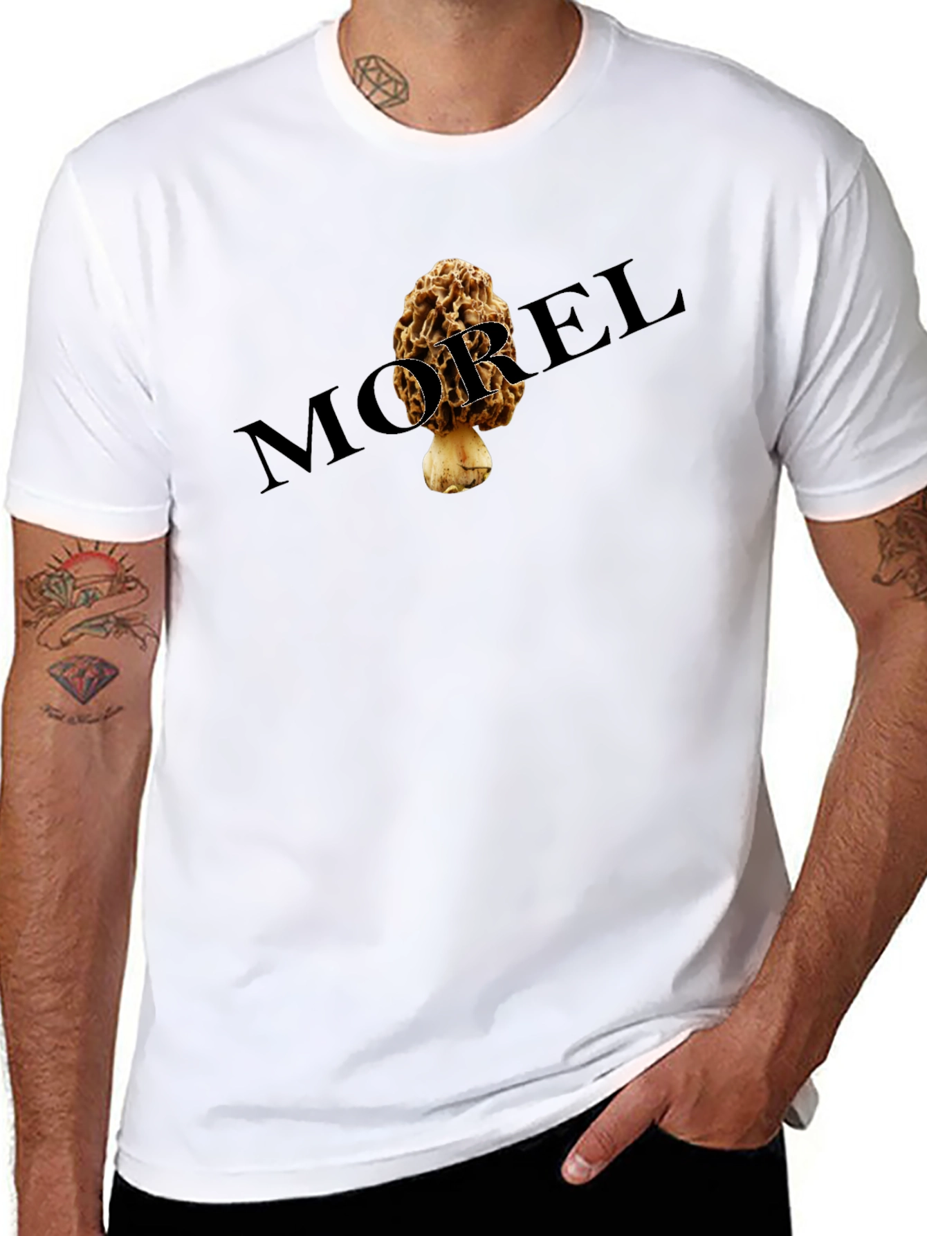 Morel Mushroom Graphic Tee - Black Unisex T-Shirt