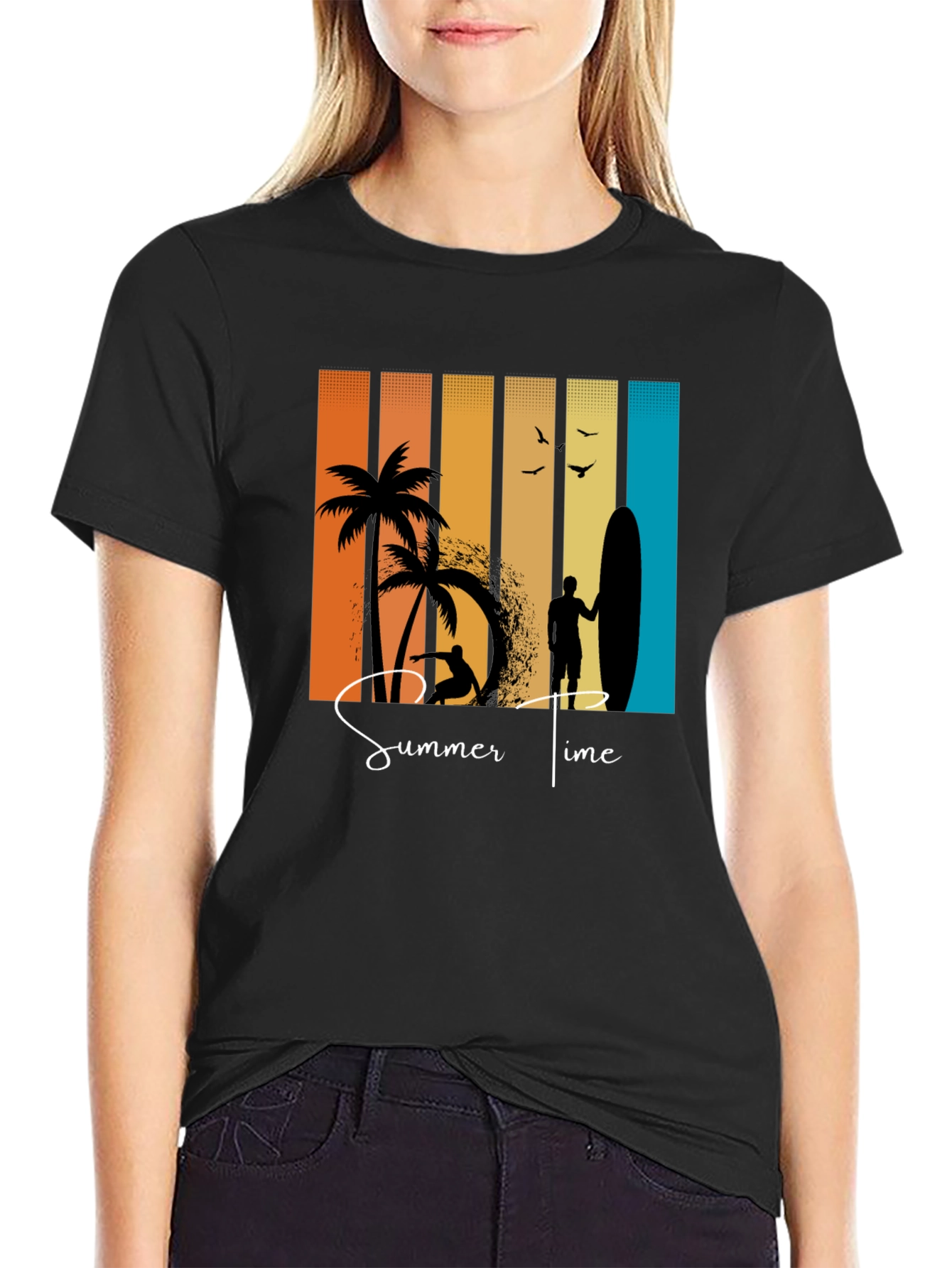Retro Summer Time Graphic T-Shirt Beach Vibes