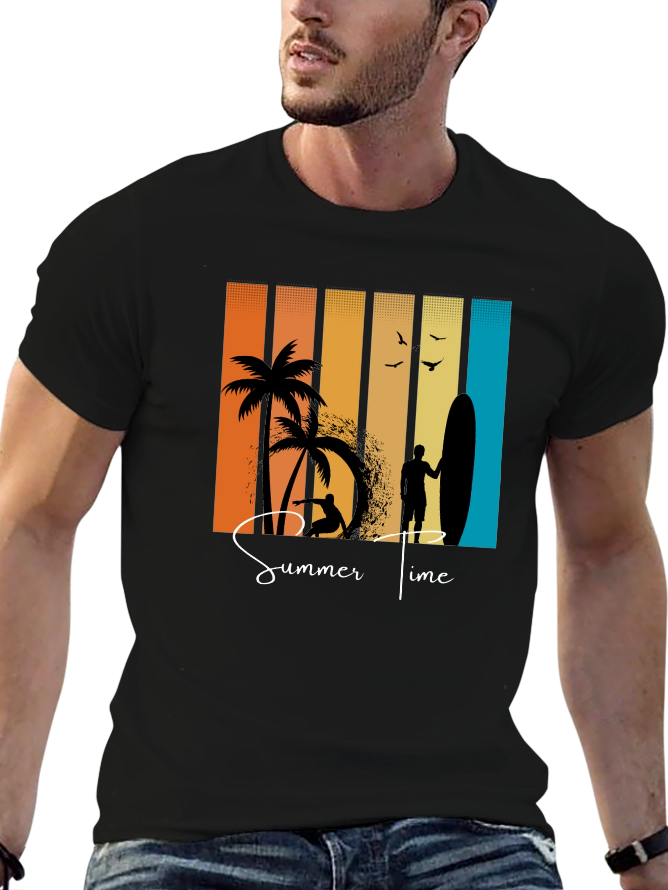 Retro Summer Time Graphic T-Shirt Beach Vibes