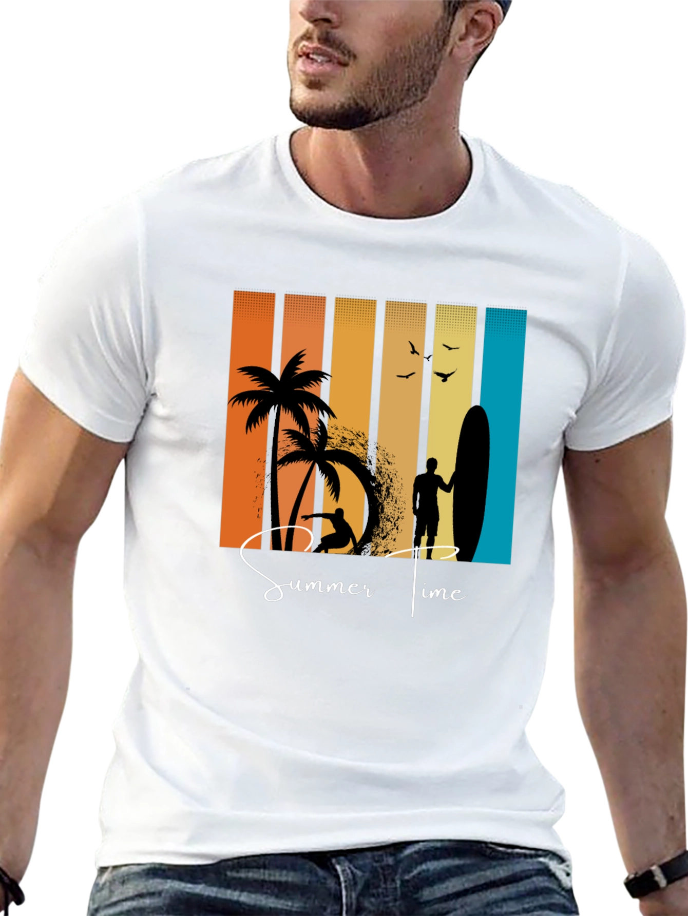 Retro Summer Time Graphic T-Shirt Beach Vibes
