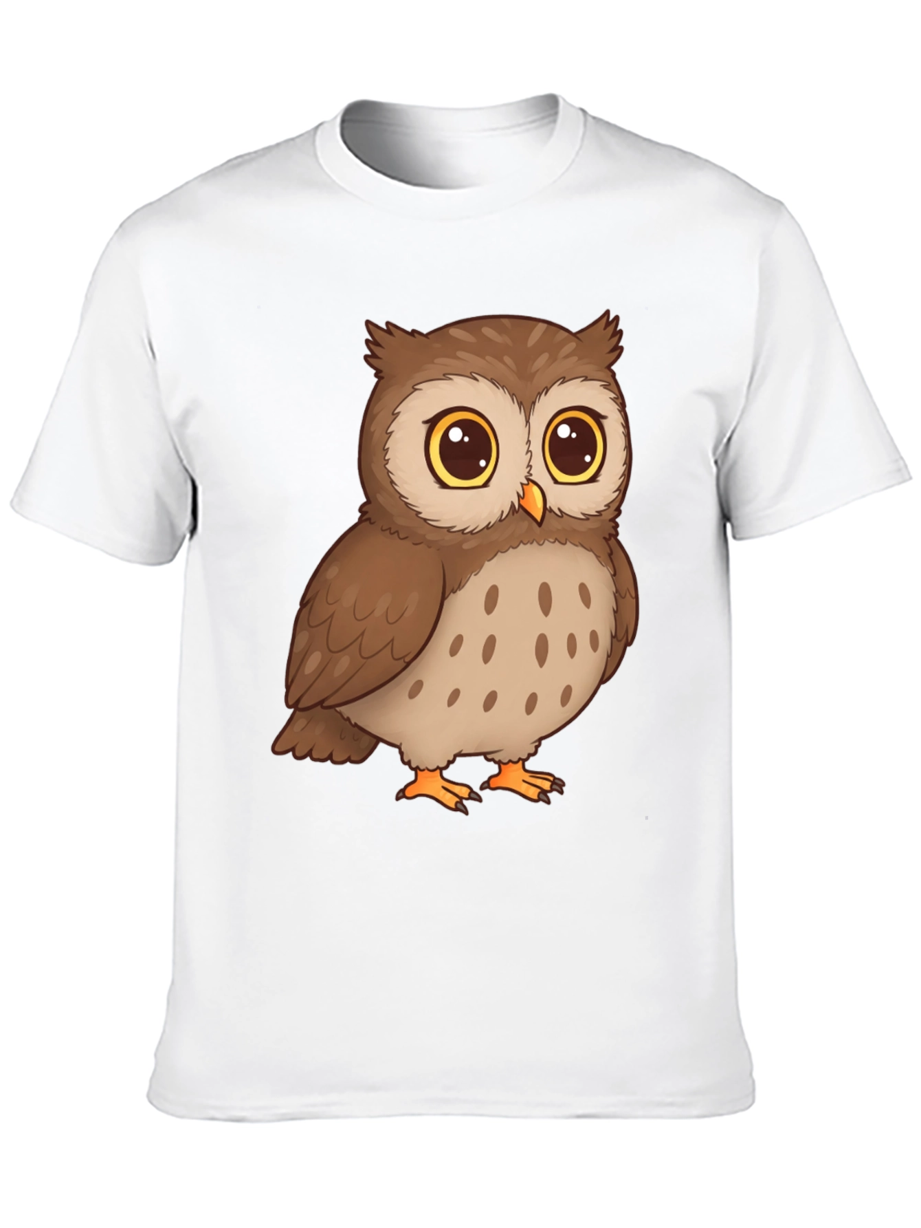Owl Cartoon Graphic Tee - Black Cotton T-Shirt