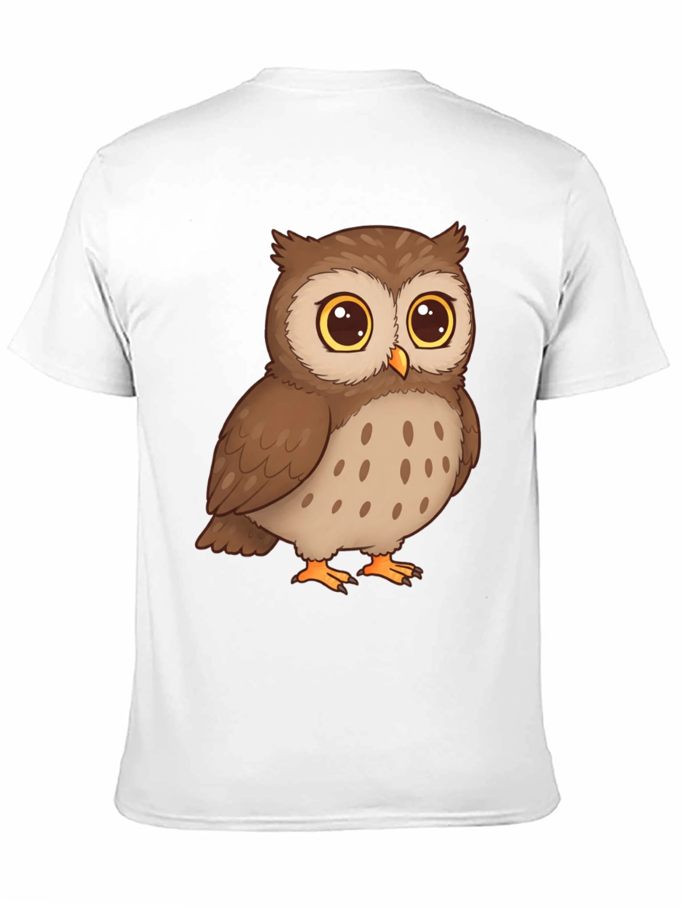 Owl Cartoon Graphic Tee - Black Cotton T-Shirt