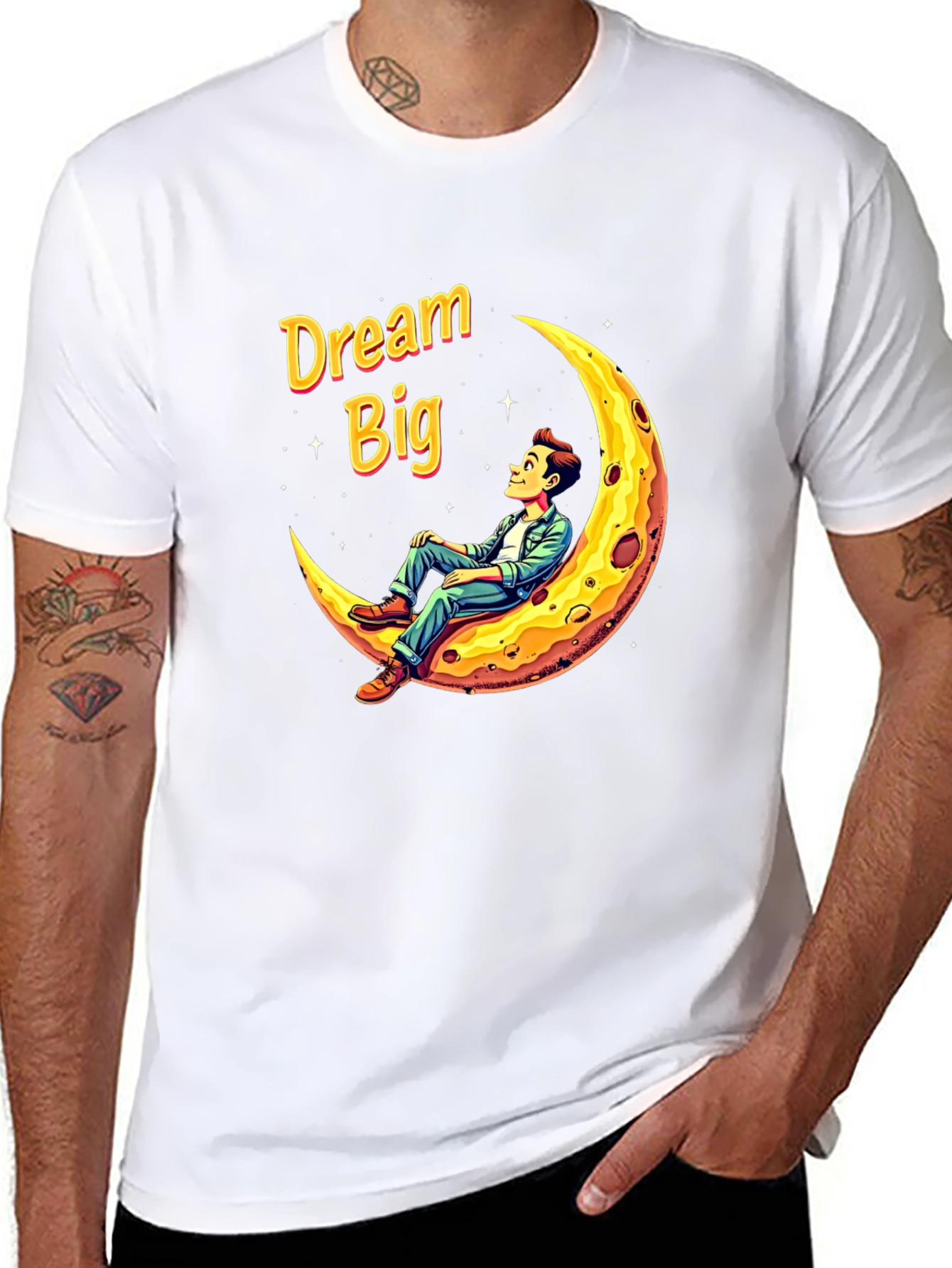 Dream Big T-Shirt Man on the Moon Graphic Tee