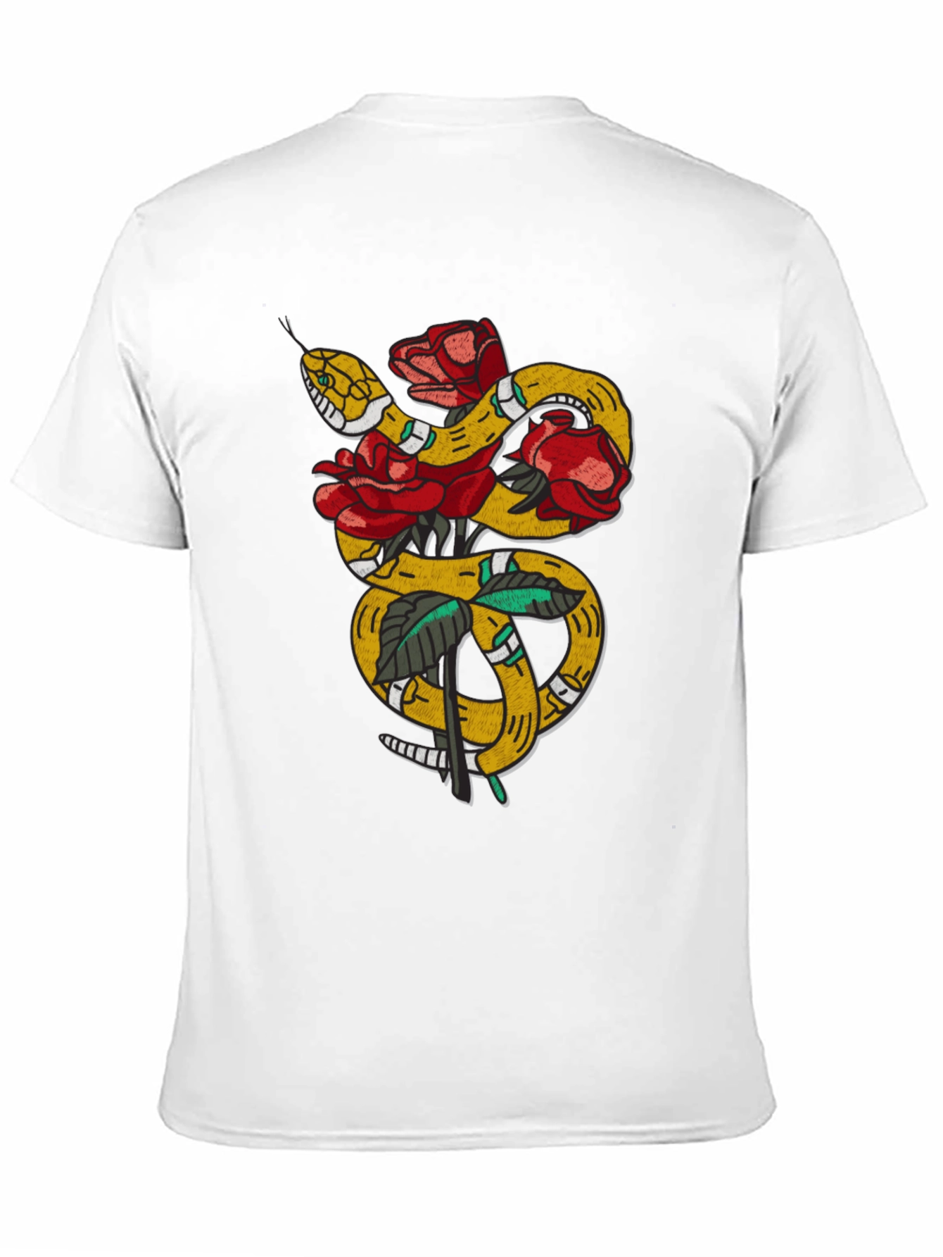 Snake & Roses Graphic Tee - Black