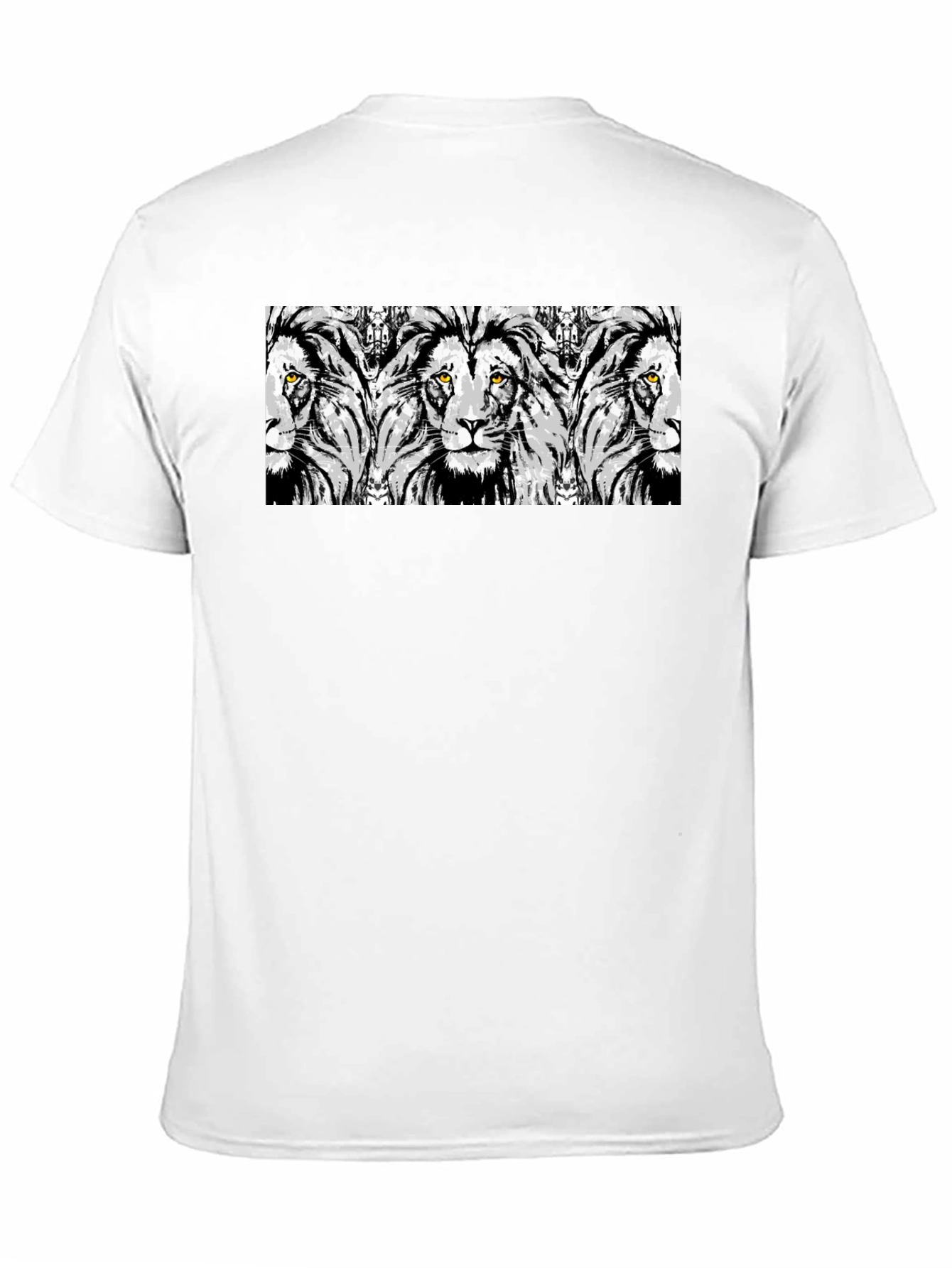 Lion Print Graphic Tee - Stylish Mens Black T-Shirt