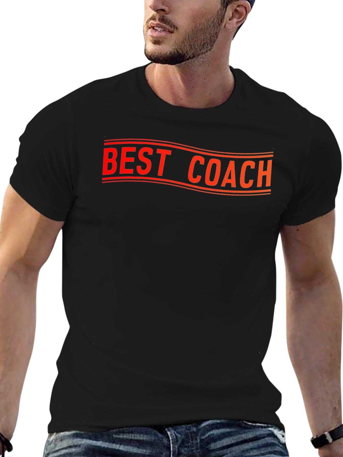 Best Coach Graphic Tee - Black Cotton T-Shirt