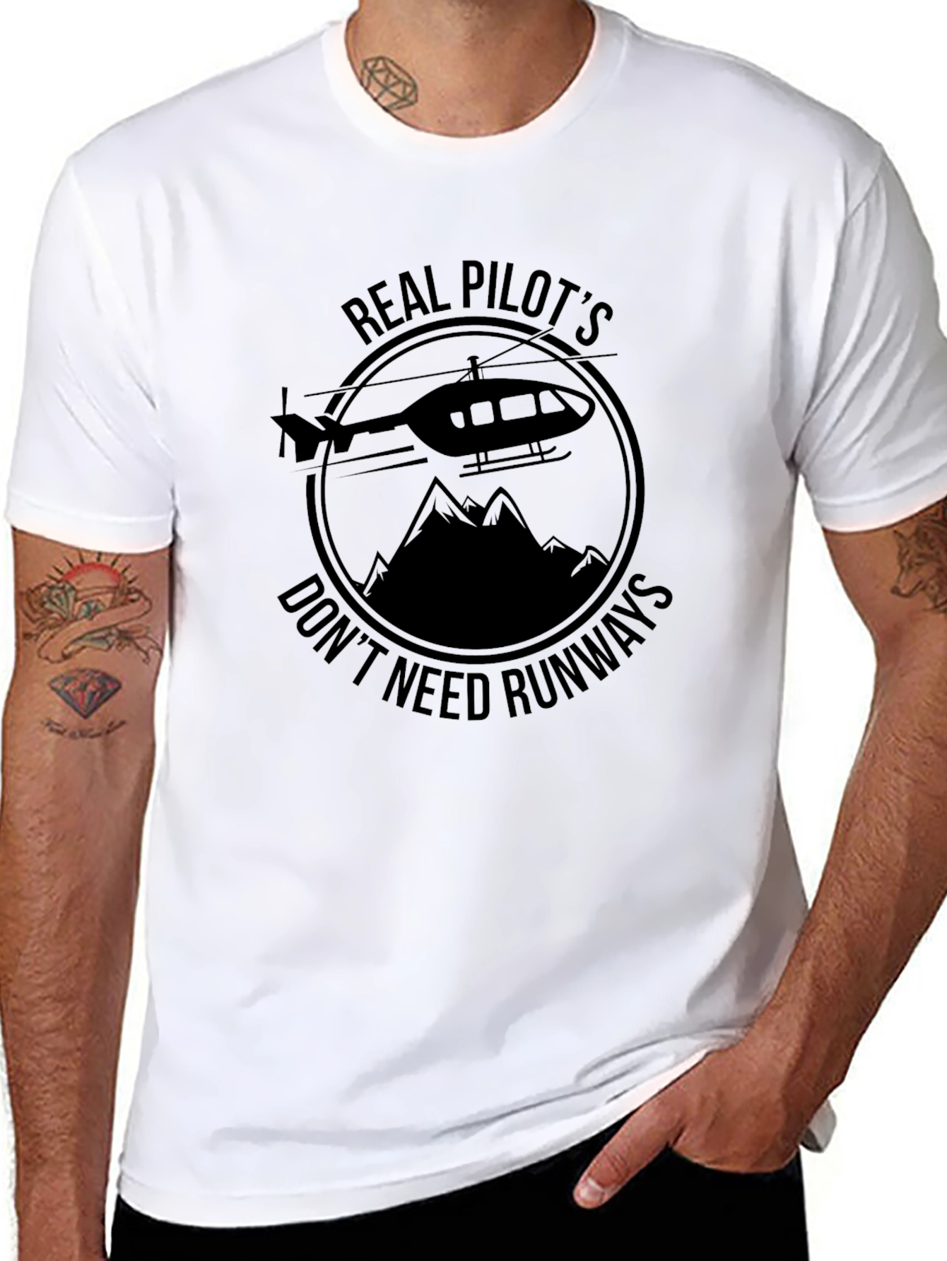 Real Pilots Helicopter Graphic Tee