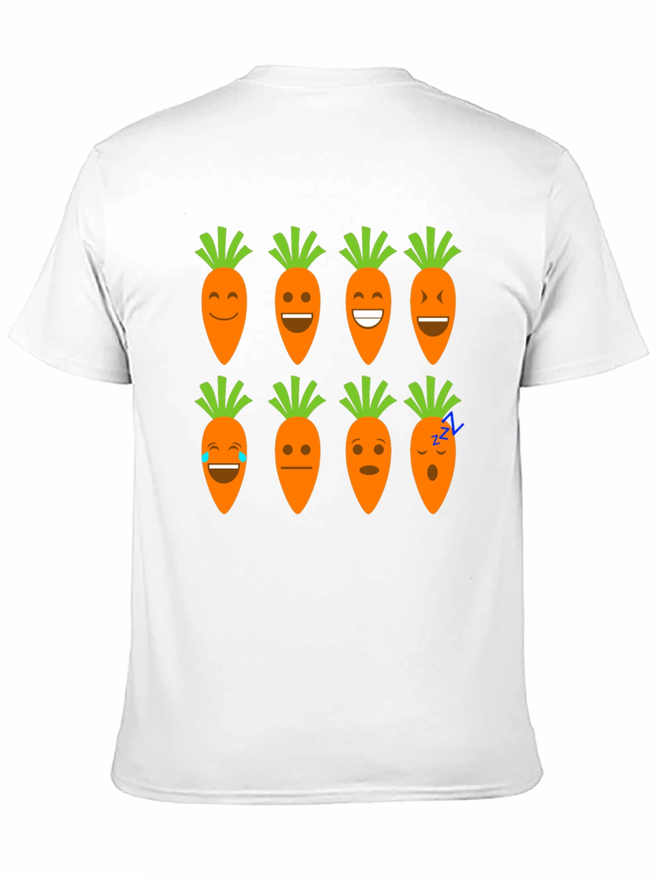 Funny Carrot Emoji Graphic Black T-Shirt