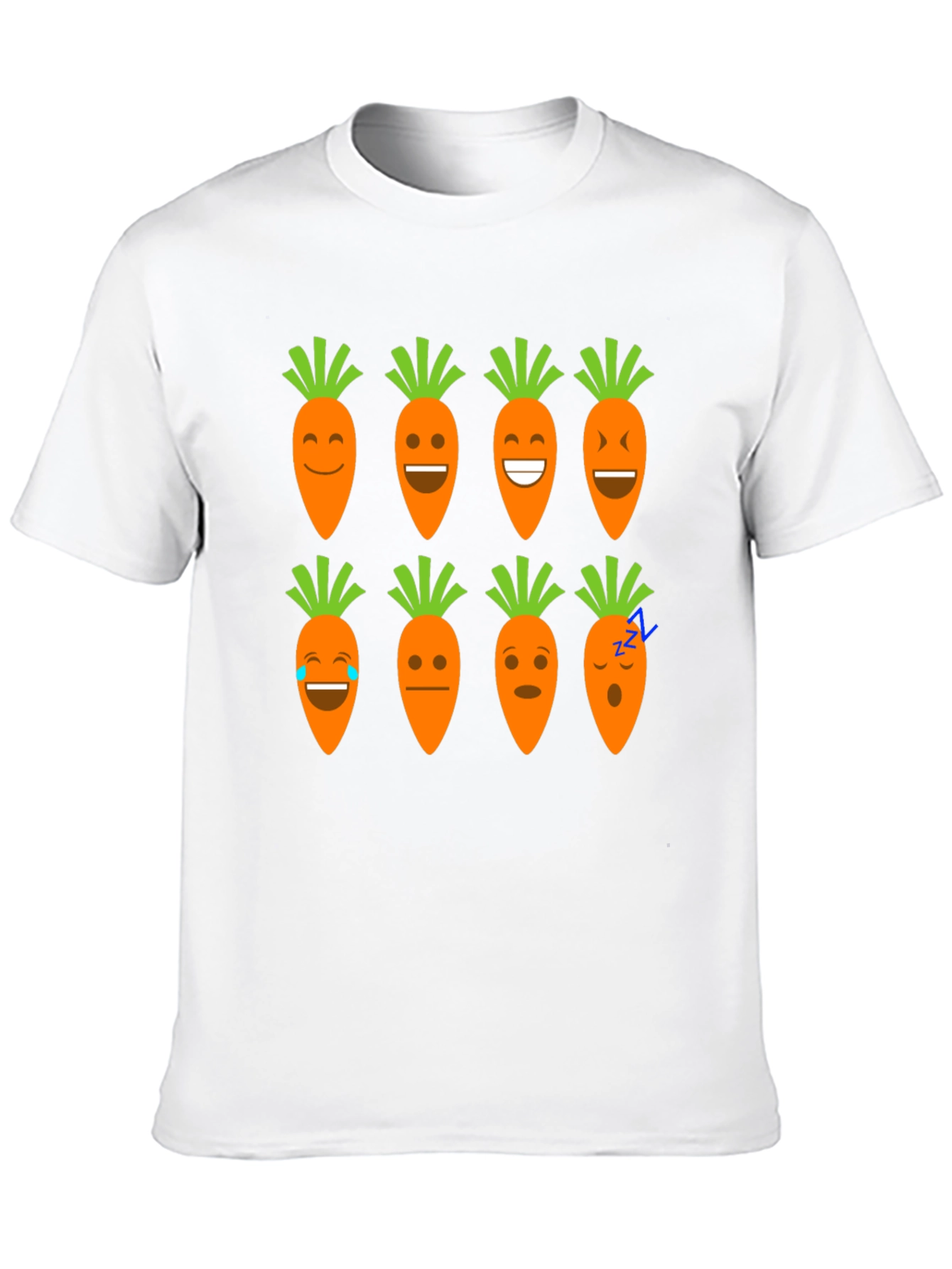 Funny Carrot Emoji Graphic Black T-Shirt