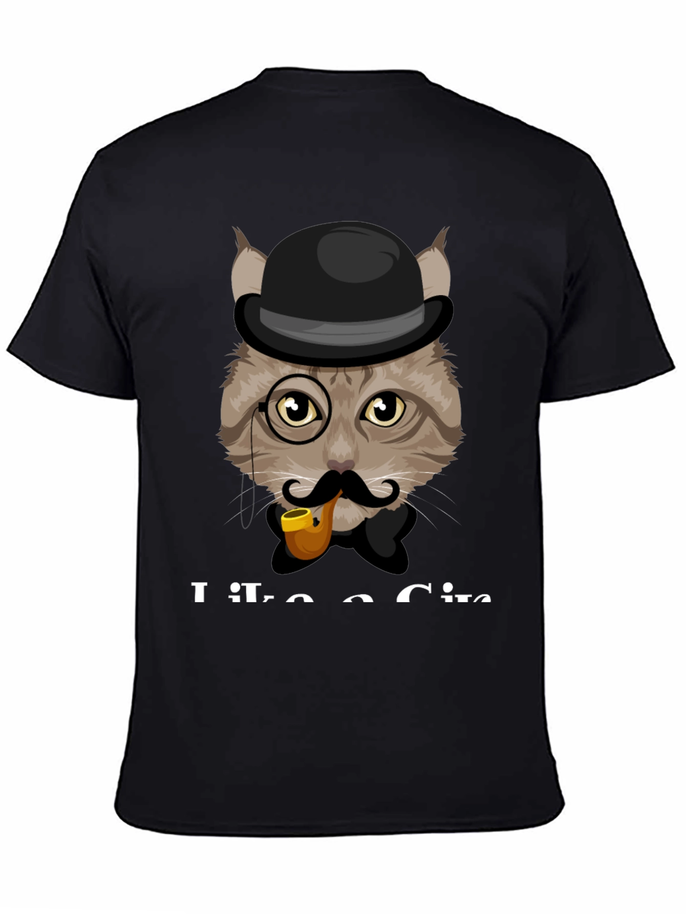 Cat Gentleman T-Shirt - Sophisticated Feline Design
