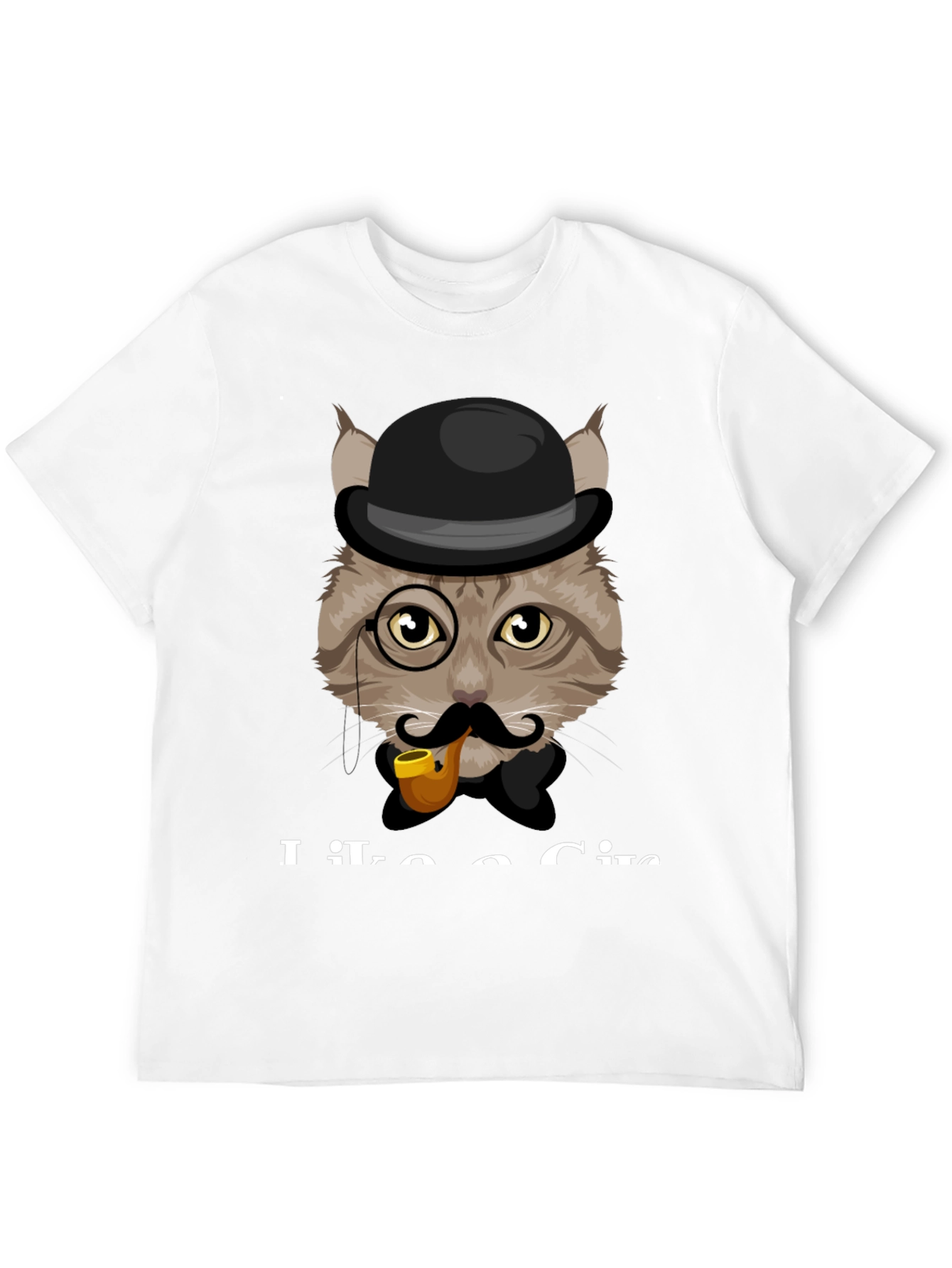 Cat Gentleman T-Shirt - Sophisticated Feline Design